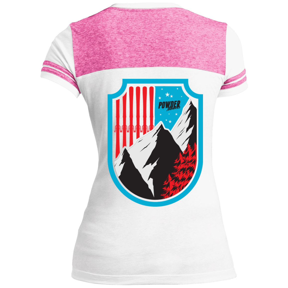 Ski Flag Ladies Tees and V-Neck - Powderaddicts