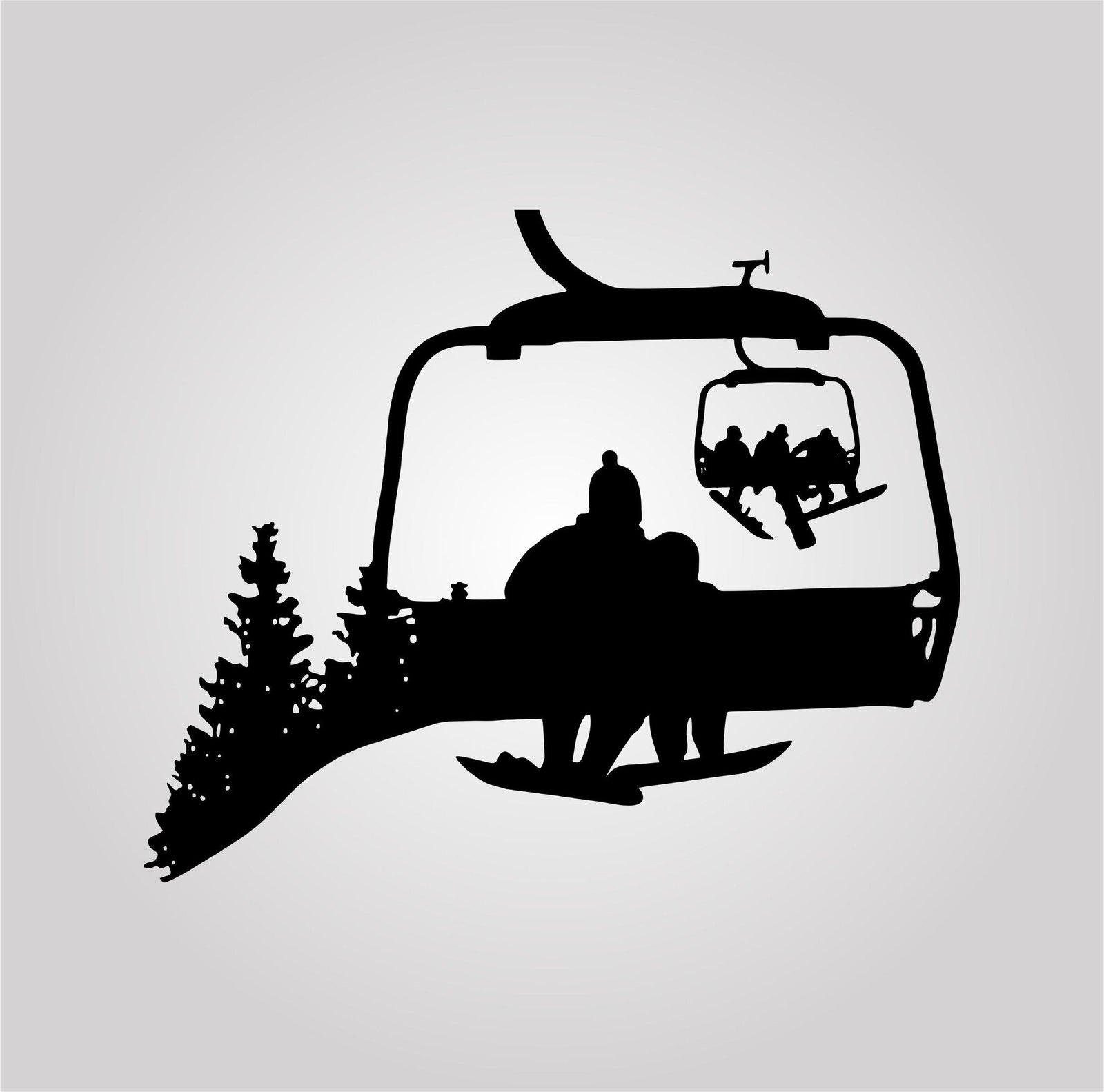 Snowboard Chairlift Decal - Powderaddicts
