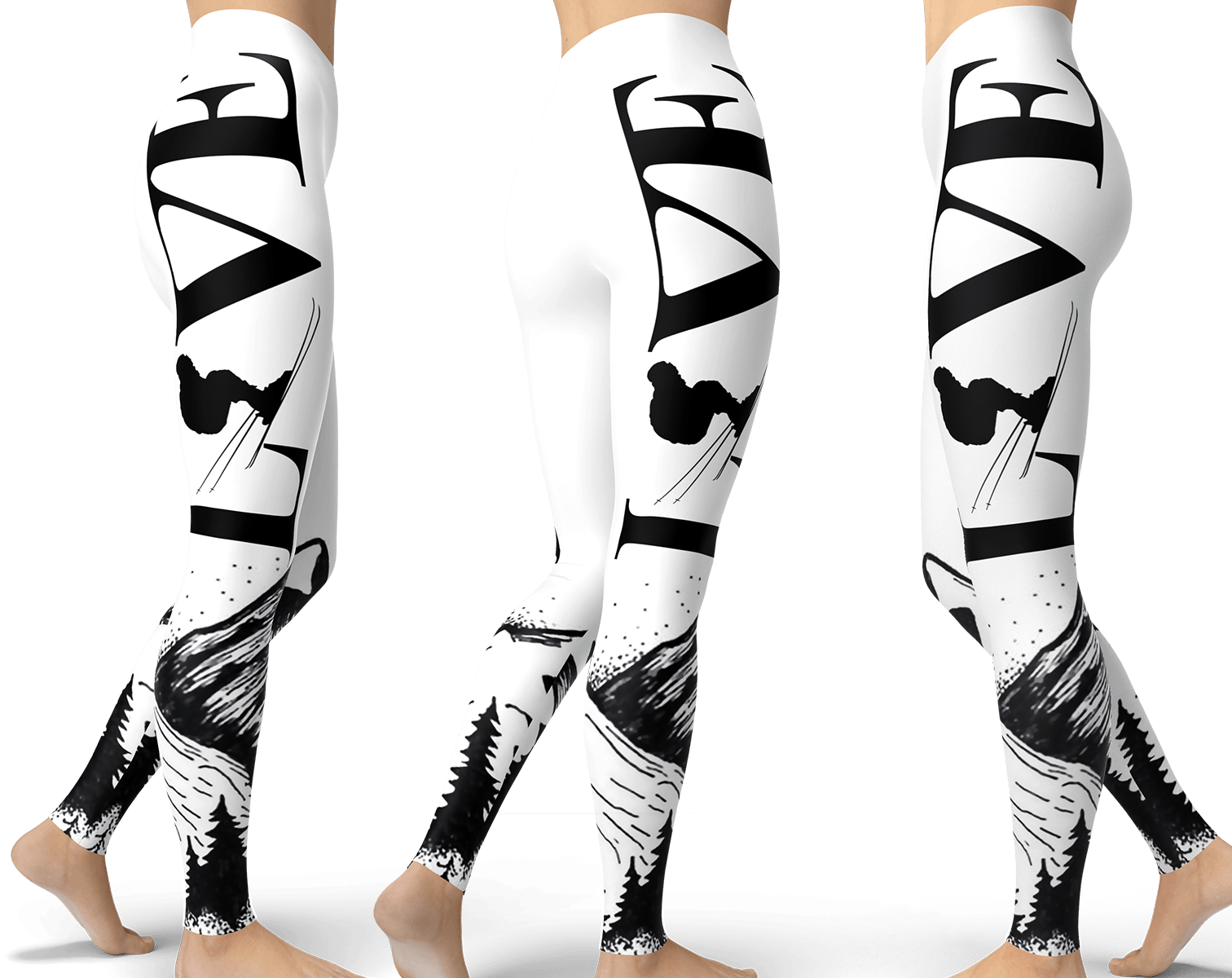 Love Ski All White Leggings - Powderaddicts