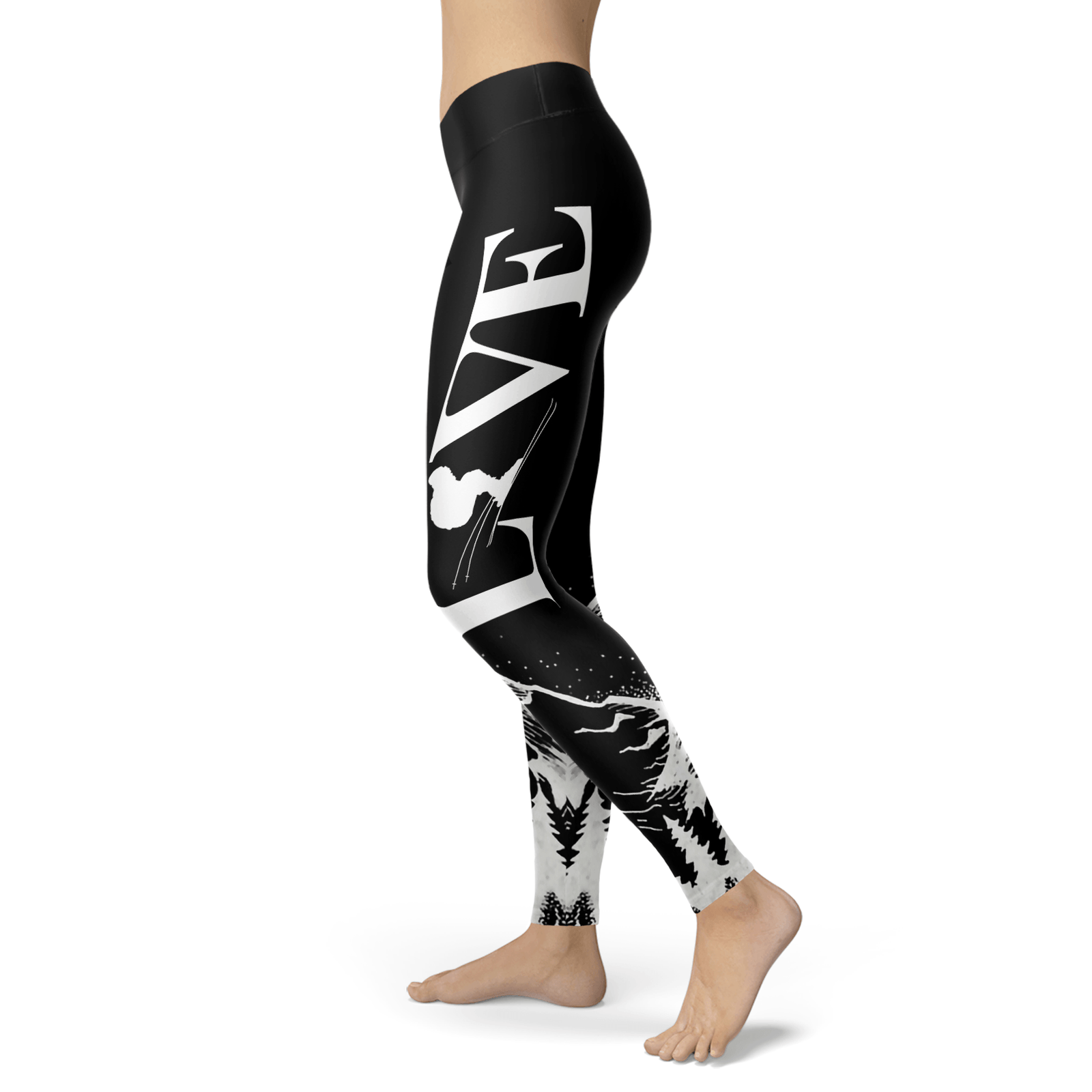 Love Ski All Black Leggings - Powderaddicts