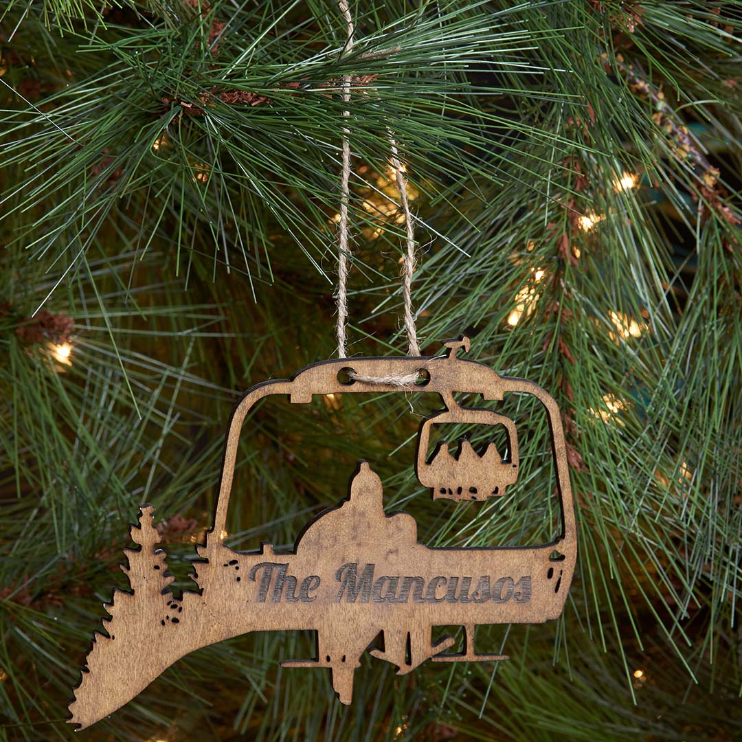 PERSONALIZED Chairlift Ski Family Christmas Ornament (๐บ๐ธ Made In The USA) - Powderaddicts