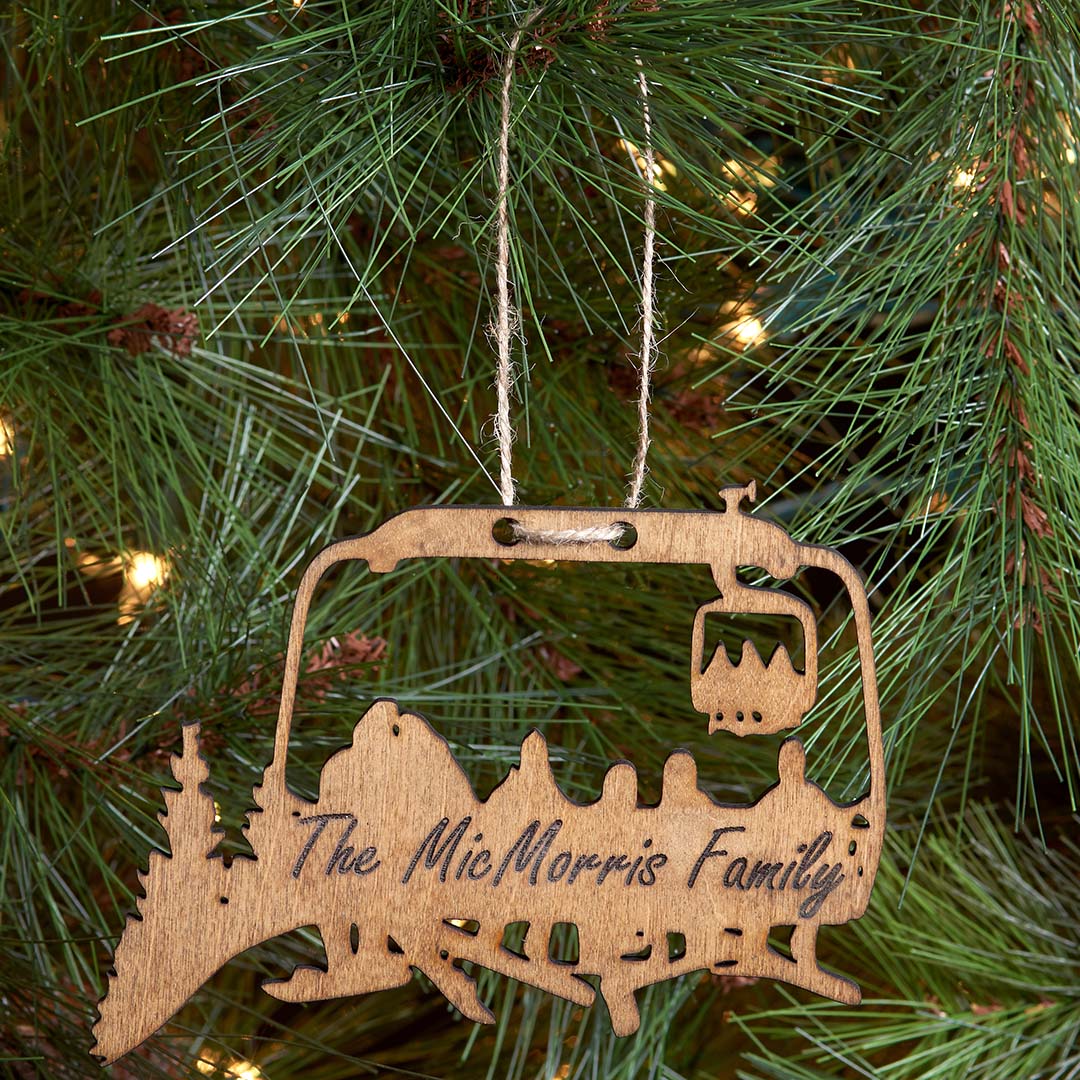 PERSONALIZED Chairlift Snowboard Family Christmas Ornament (🇺🇸 Made In The USA) - Powderaddicts