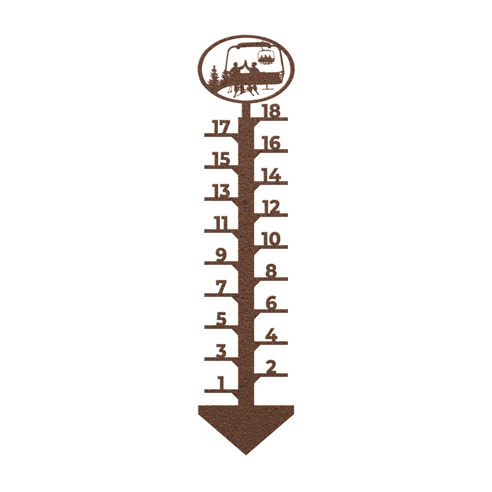 PERSONALIZED Chairlift Snow Gauge -2 Skiing Friends- Made in the USA