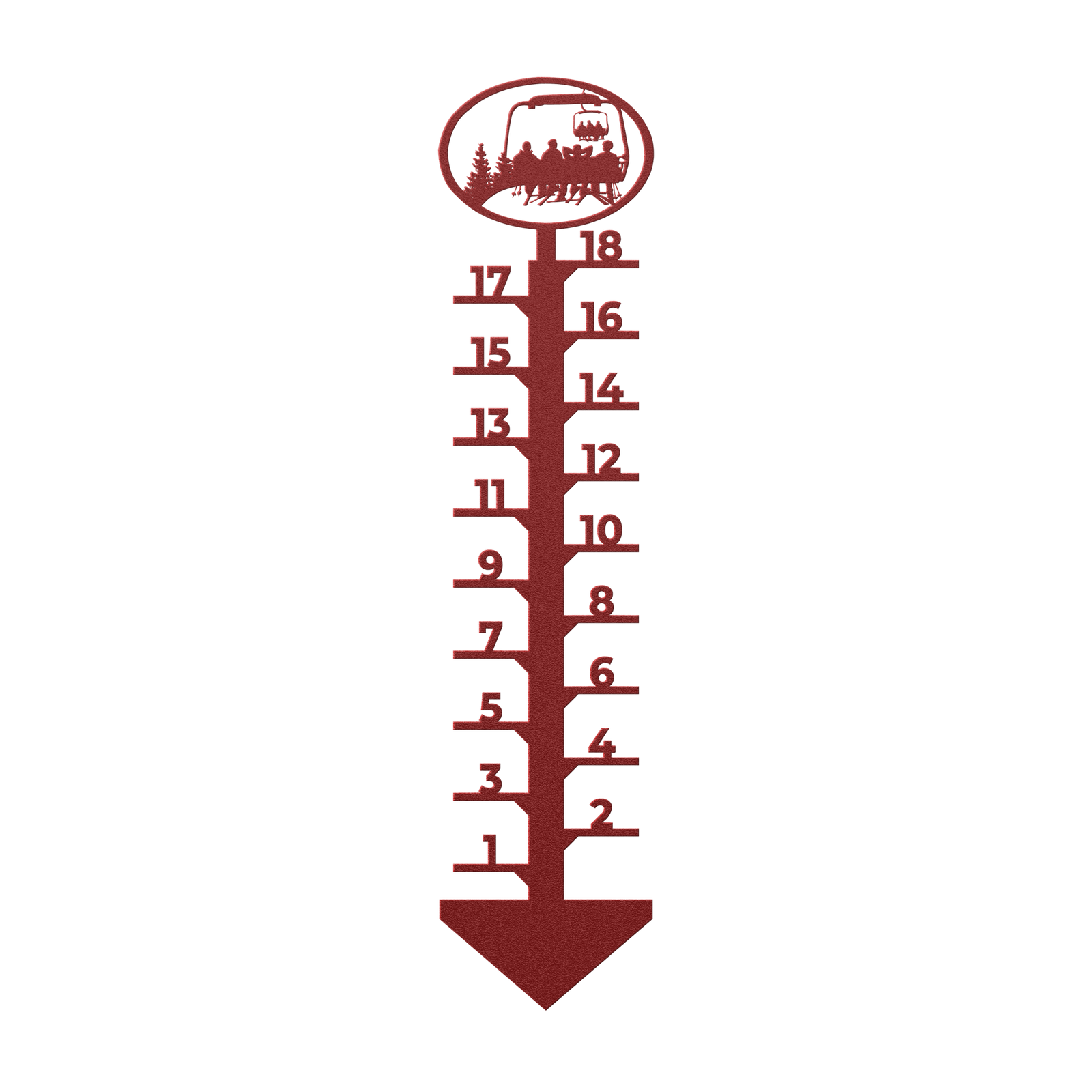 PERSONALIZED Chairlift Snow Gauge -4 Skiing Friends- Made in the USA