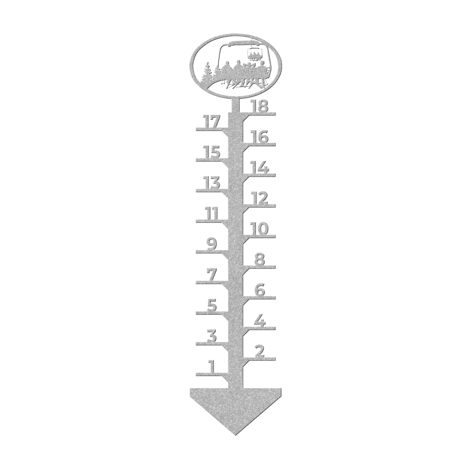 PERSONALIZED Chairlift Snow Gauge -4 Skiing Friends- Made in the USA