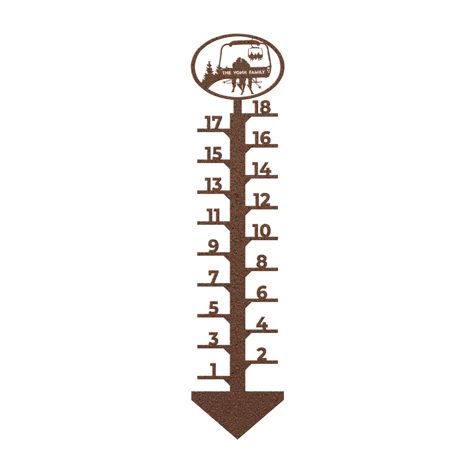 PERSONALIZED Chairlift Snow Gauge - Skiing Couple- Made in the USA