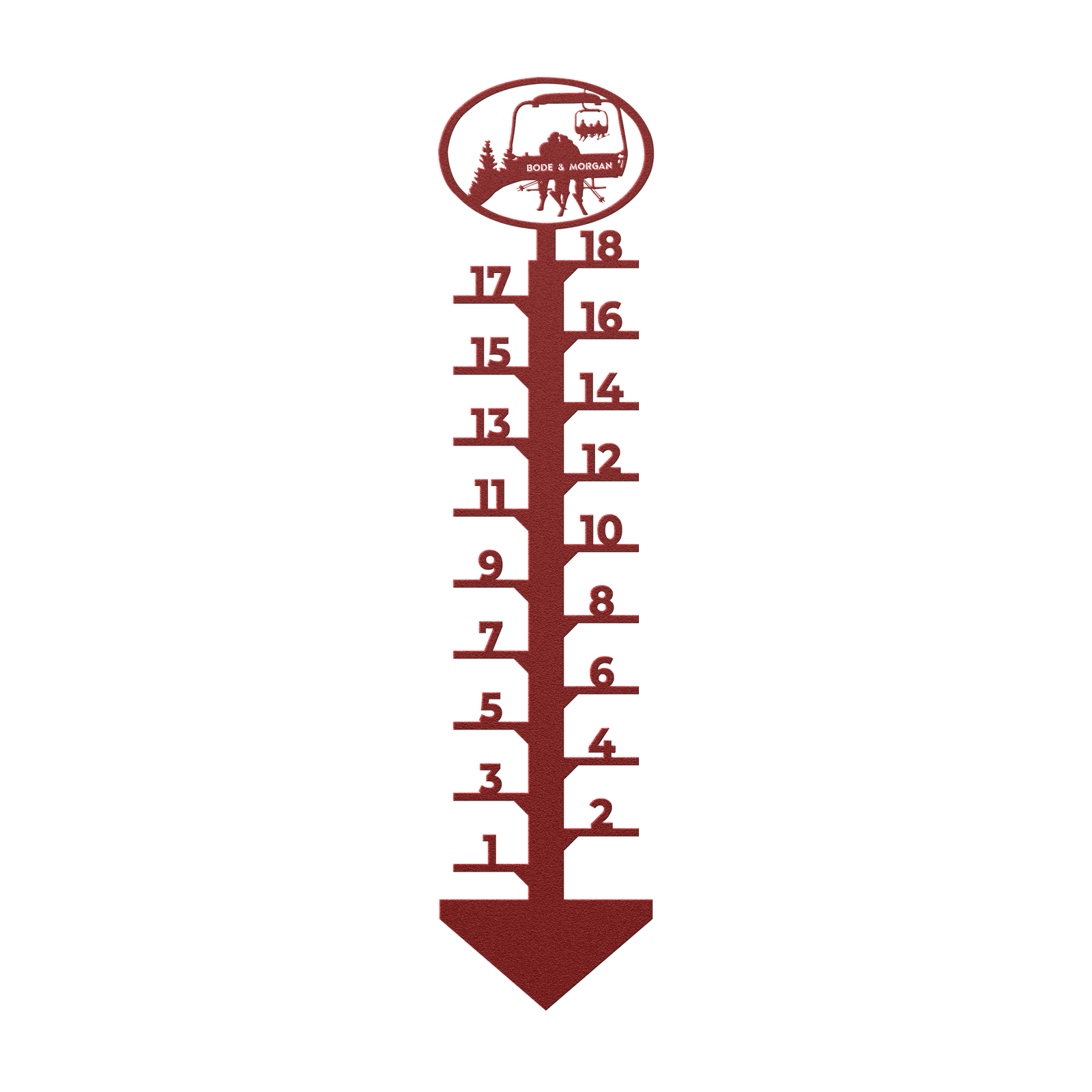 PERSONALIZED Chairlift Snow Gauge - Skiing Couple- Made in the USA