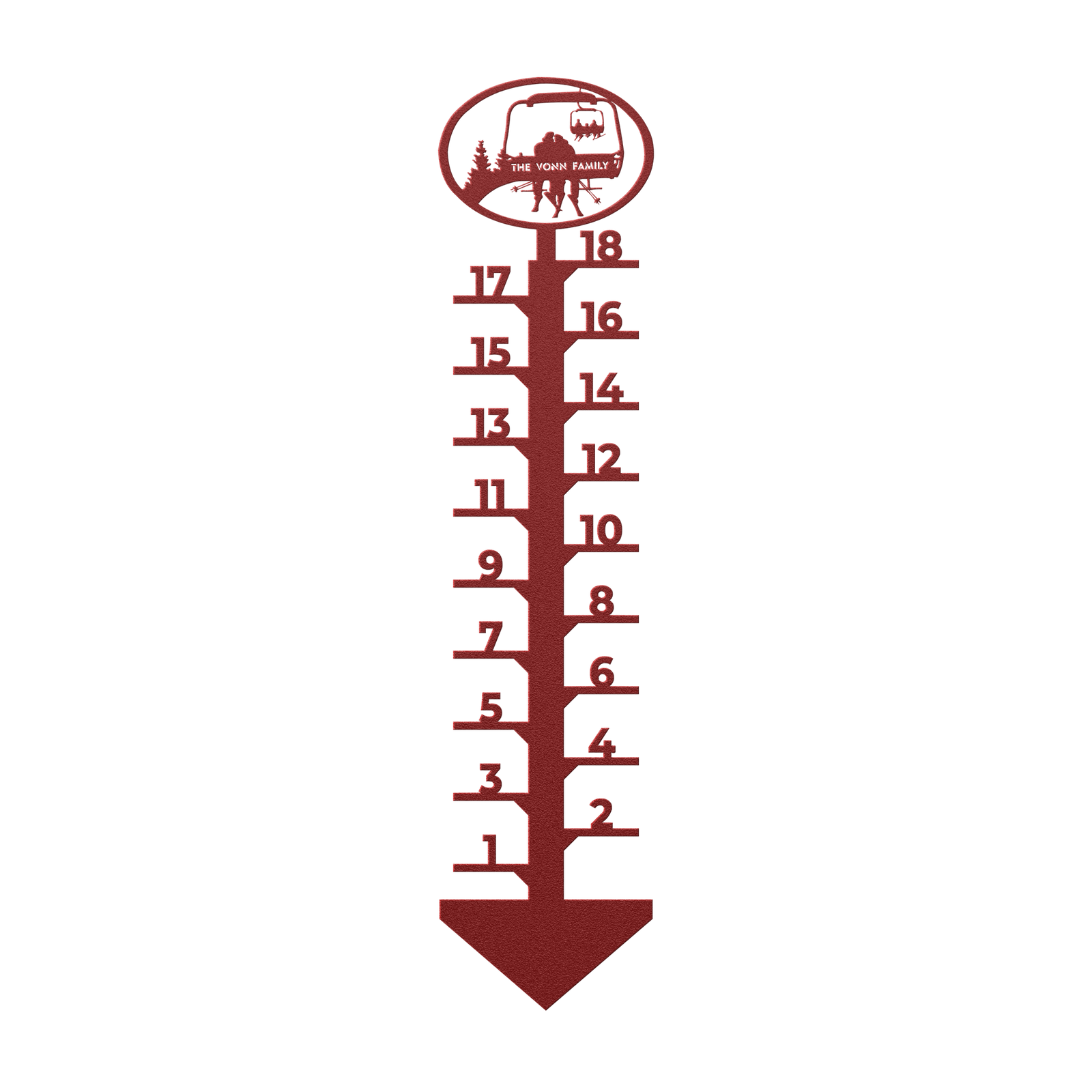 PERSONALIZED Chairlift Snow Gauge - Skiing Couple- Made in the USA