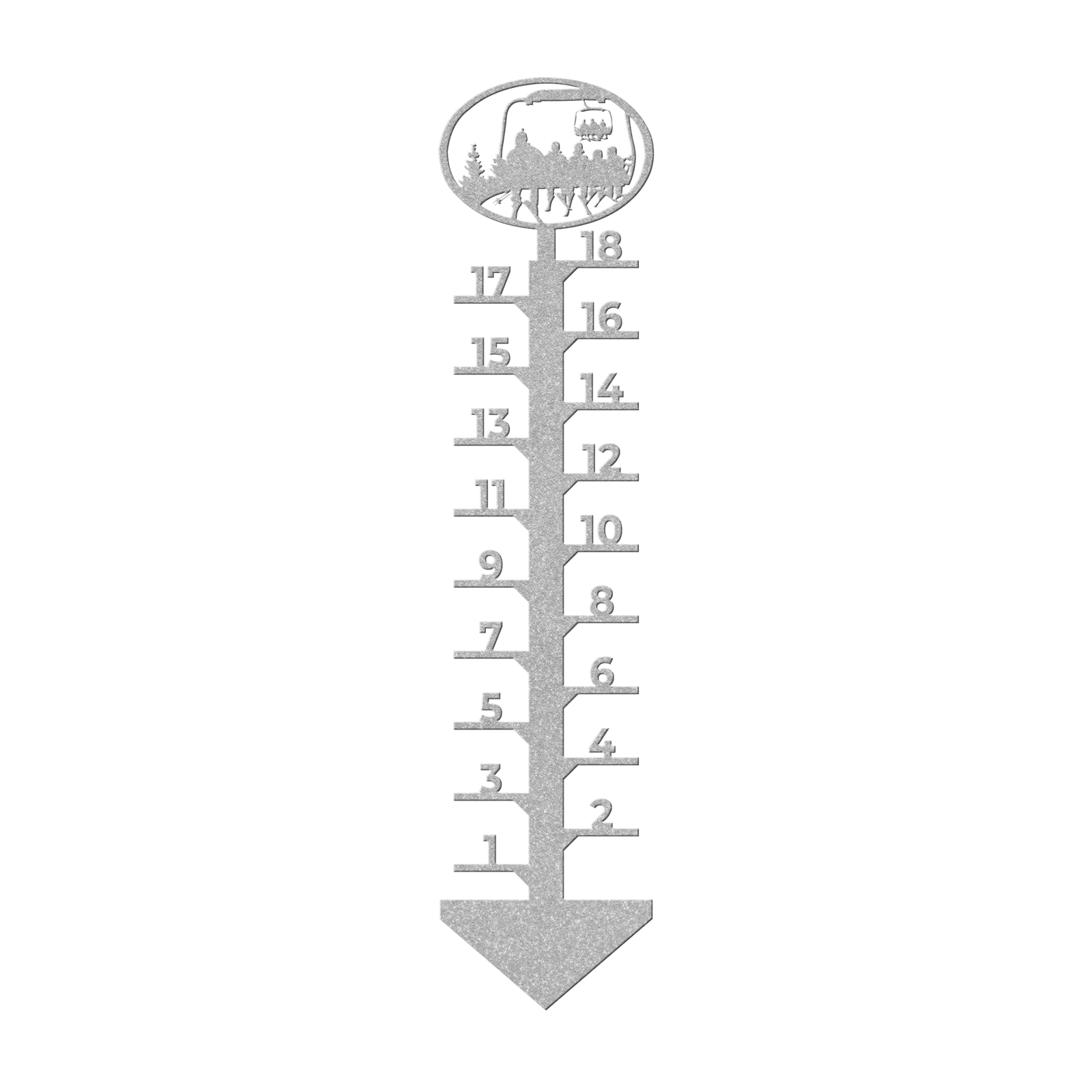 PERSONALIZED Chairlift Snow Gauge - Skiing Mom And 4 Skiing Children - Made in the USA