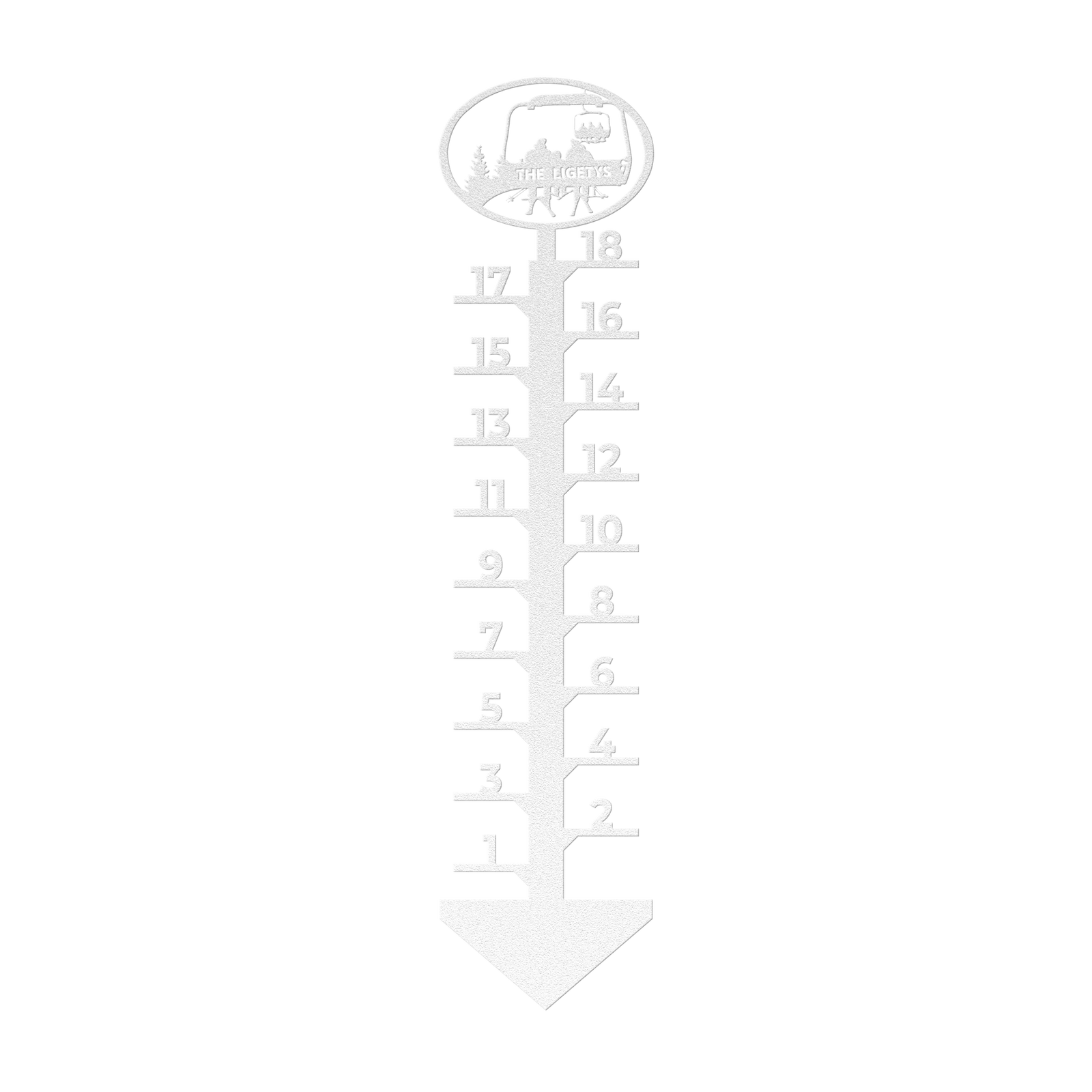 PERSONALIZED Chairlift Snow Gauge - Skiing Couple, 1 Skiing Children- Made in the USA