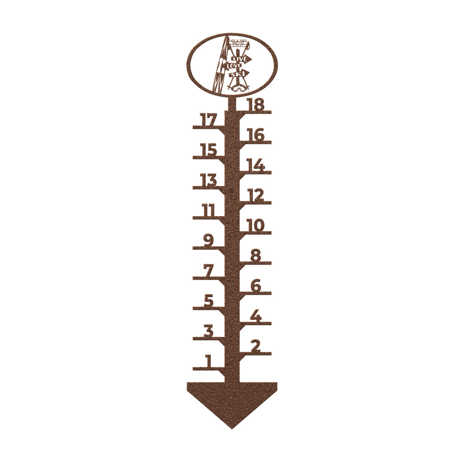 PERSONALIZED Chairlift Snow Gauge Live Love Ski - Made in the USA