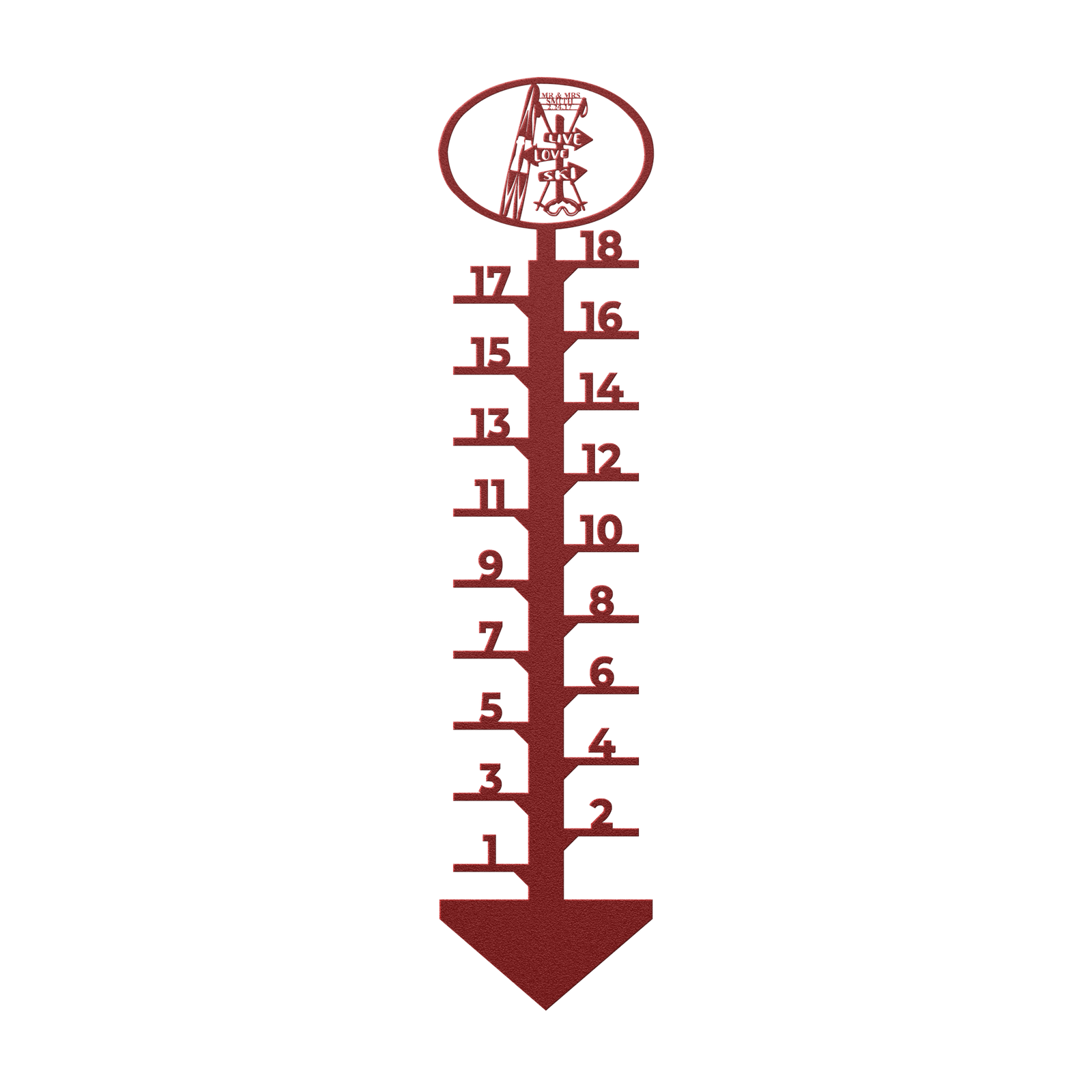 PERSONALIZED Chairlift Snow Gauge Live Love Ski - Made in the USA