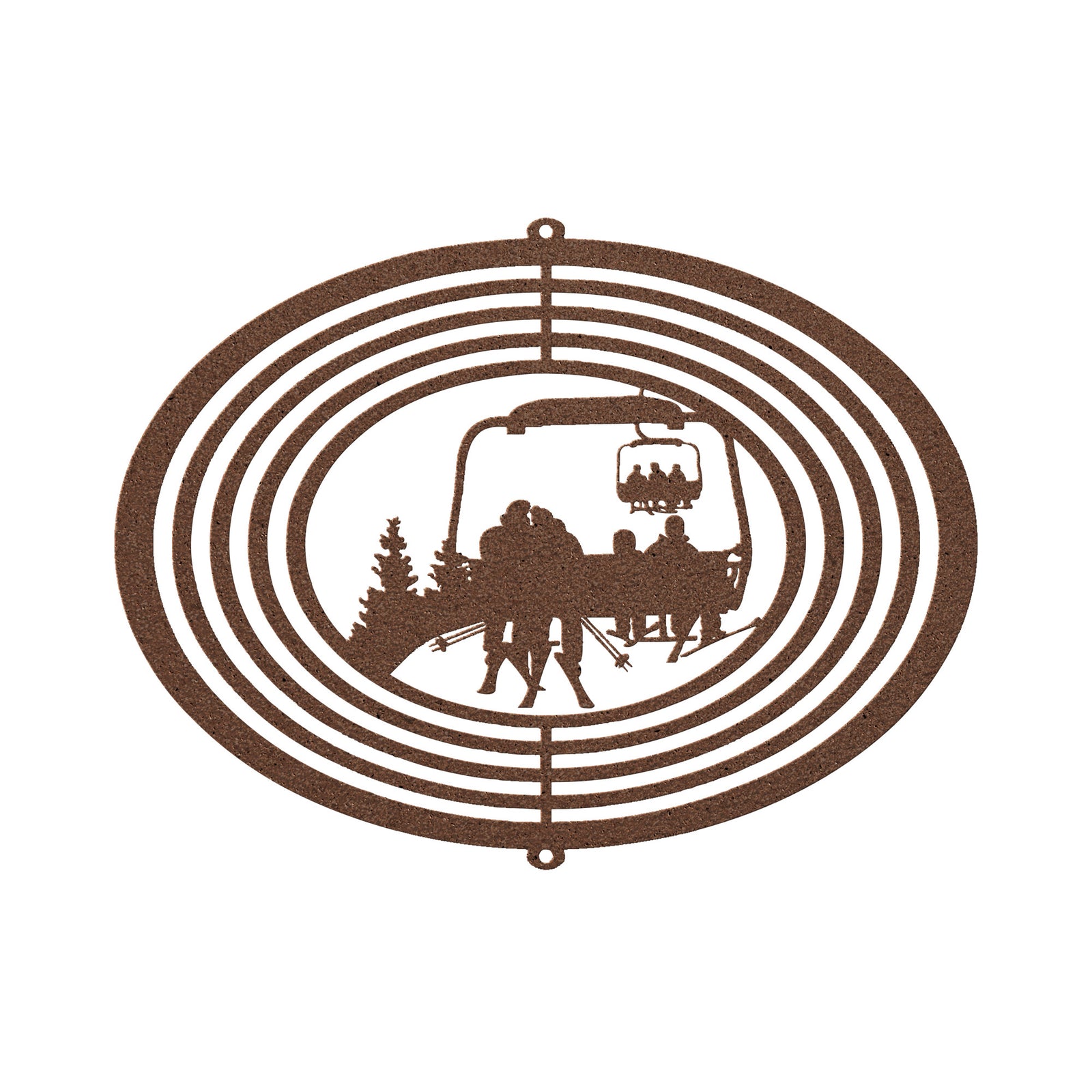 PERSONALIZED SKIING FAMILY WIND SPINNER - 2 SKIING PARENTS, 2 SKIING CHILDREN- MADE IN THE USA 🇺🇸