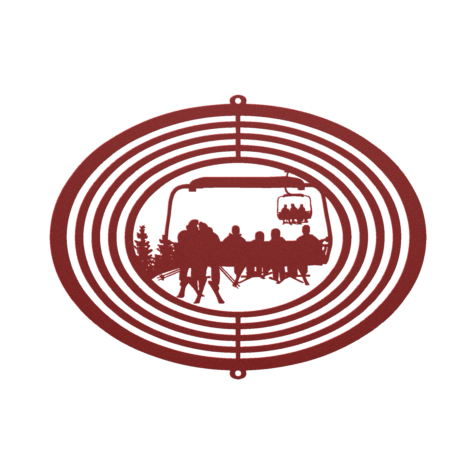 PERSONALIZED SKIING FAMILY WIND SPINNER - 2 SKIING PARENTS, 4 SKIING CHILDREN- MADE IN THE USA 🇺🇸