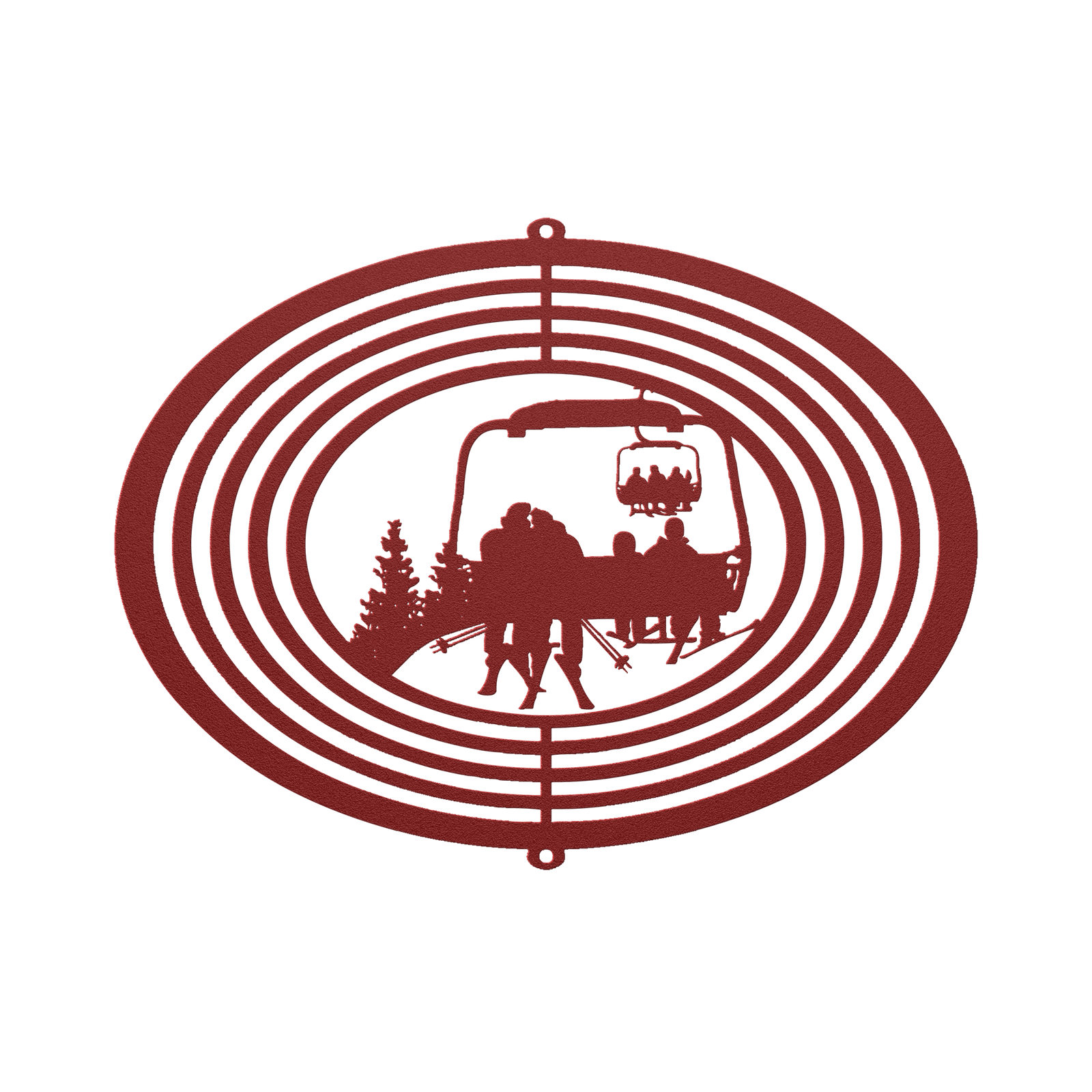 PERSONALIZED SKIING FAMILY WIND SPINNER - 2 SKIING PARENTS, 2 SKIING CHILDREN- MADE IN THE USA 🇺🇸