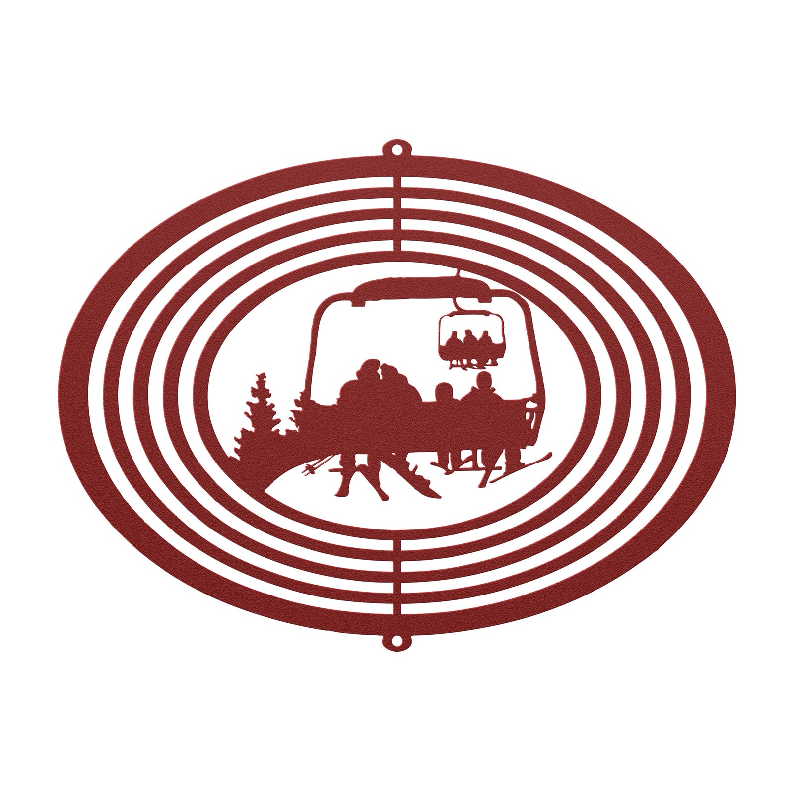 PERSONALIZED WIND SPINNER - 1 Skiing Dad, 1 Snowboarding Mom, 2 Skiing Children - MADE IN THE USA 🇺🇸