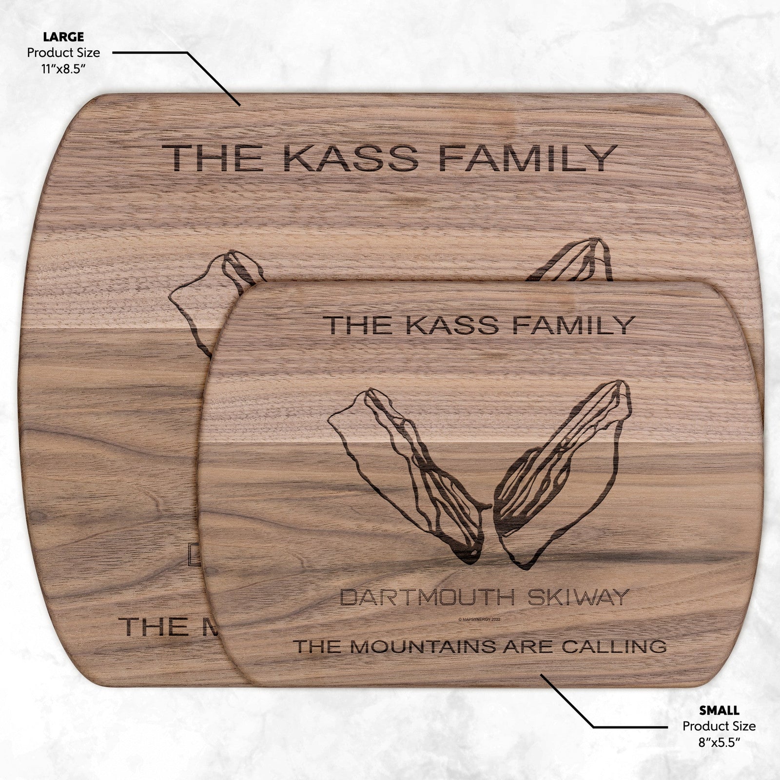 PERSONALIZED Dartmouth Skiway, New Hampshire SKI TRAIL MAP CUTTING BOARD