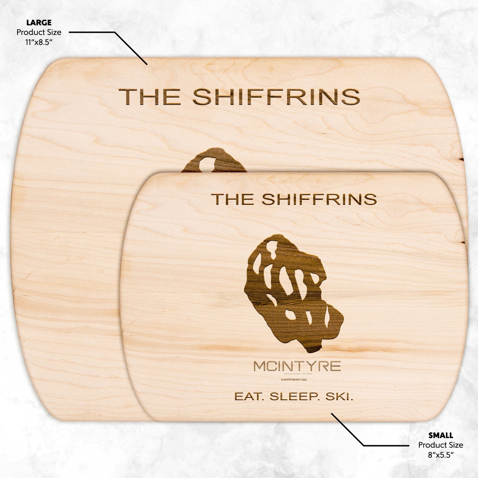 PERSONALIZED McIntyre, New Hampshire SKI TRAIL MAP CUTTING BOARD