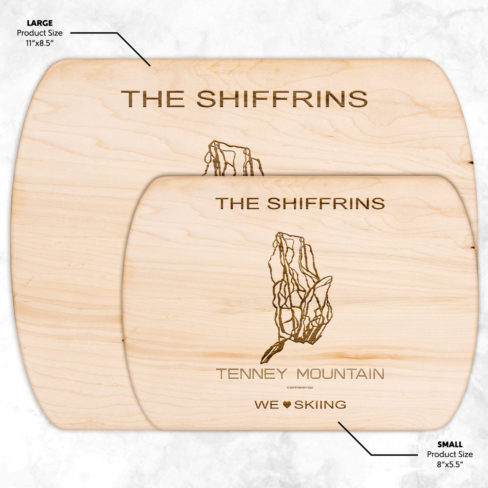 PERSONALIZED Tenney Mountain, New Hampshire SKI TRAIL MAP CUTTING BOARD