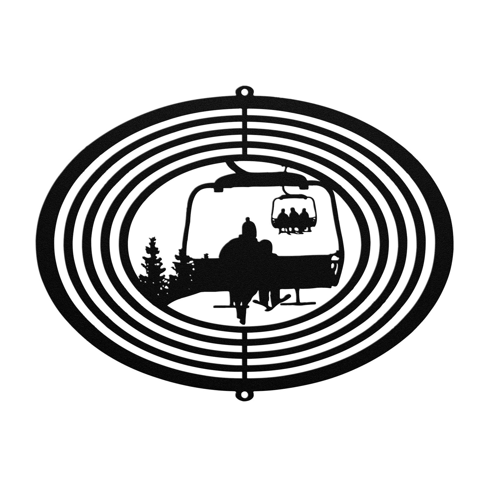 PERSONALIZED WIND SPINNER -1 SKIING PARENT AND 1 SKIING Child - Made in the USA 🇺🇸