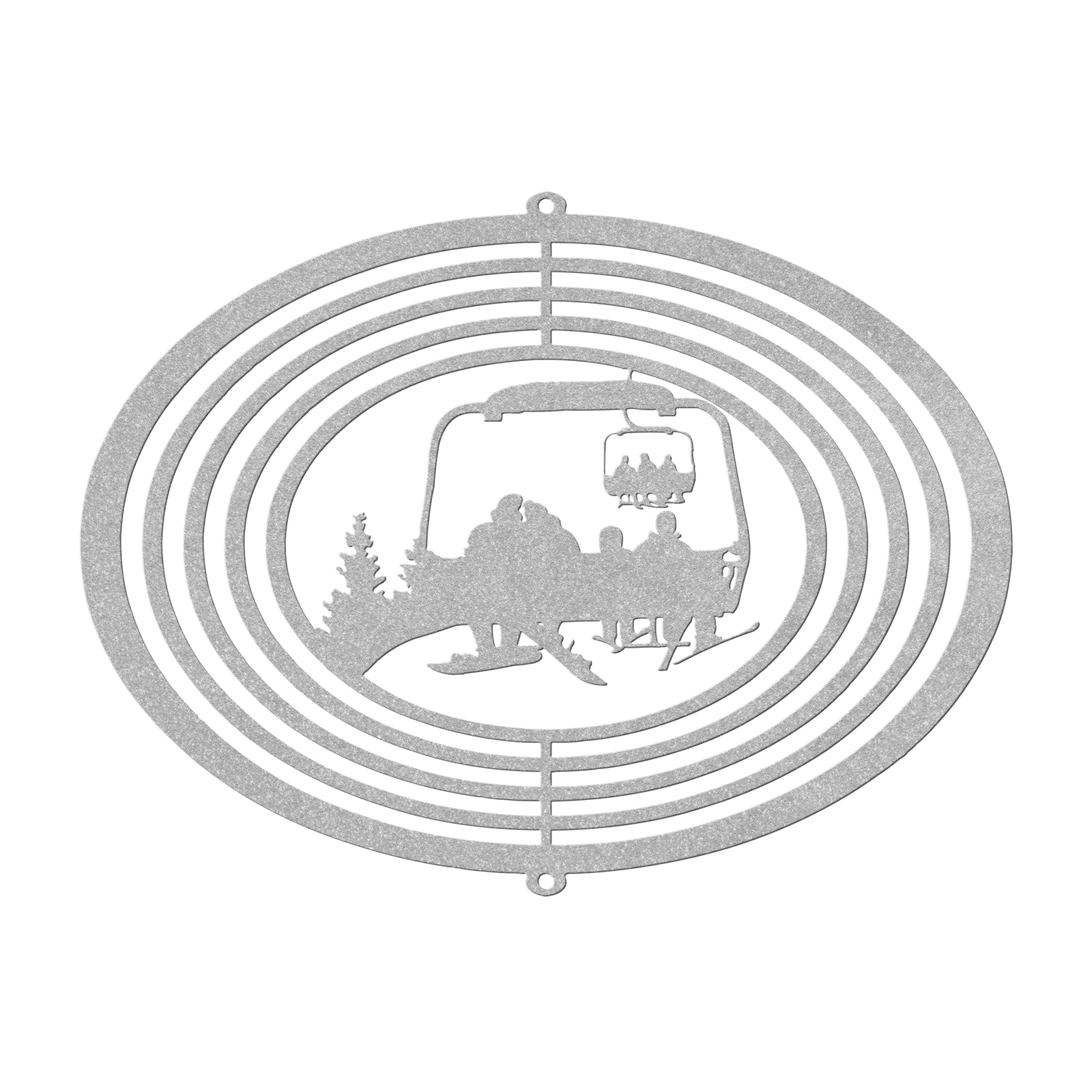 PERSONALIZED WIND SPINNER -Snowboarding Parents And 2 SKIING Children - MADE IN THE USA 🇺🇸