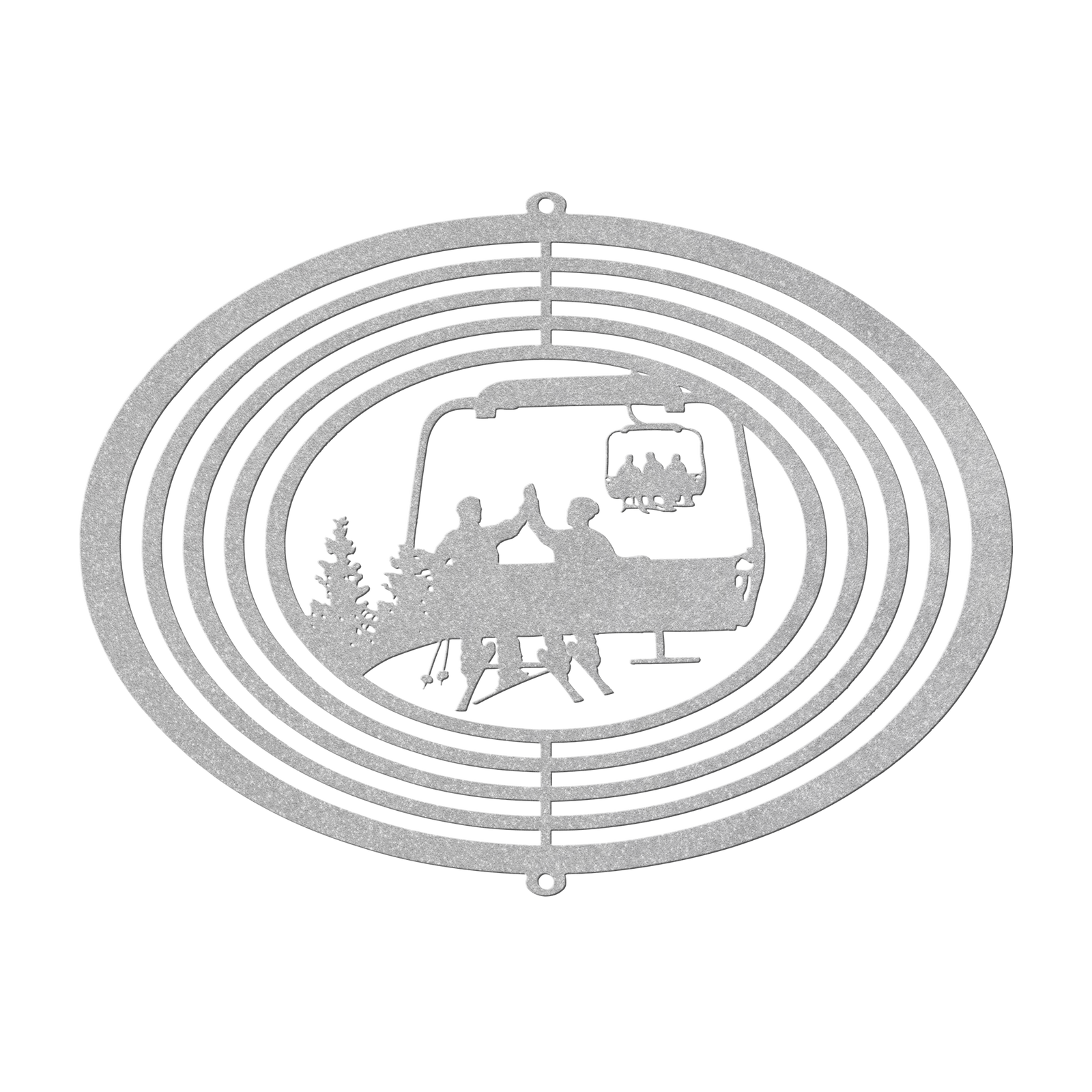 PERSONALIZED WIND SPINNER - 2 SKIING FRIENDS- MADE IN THE USA 🇺🇸