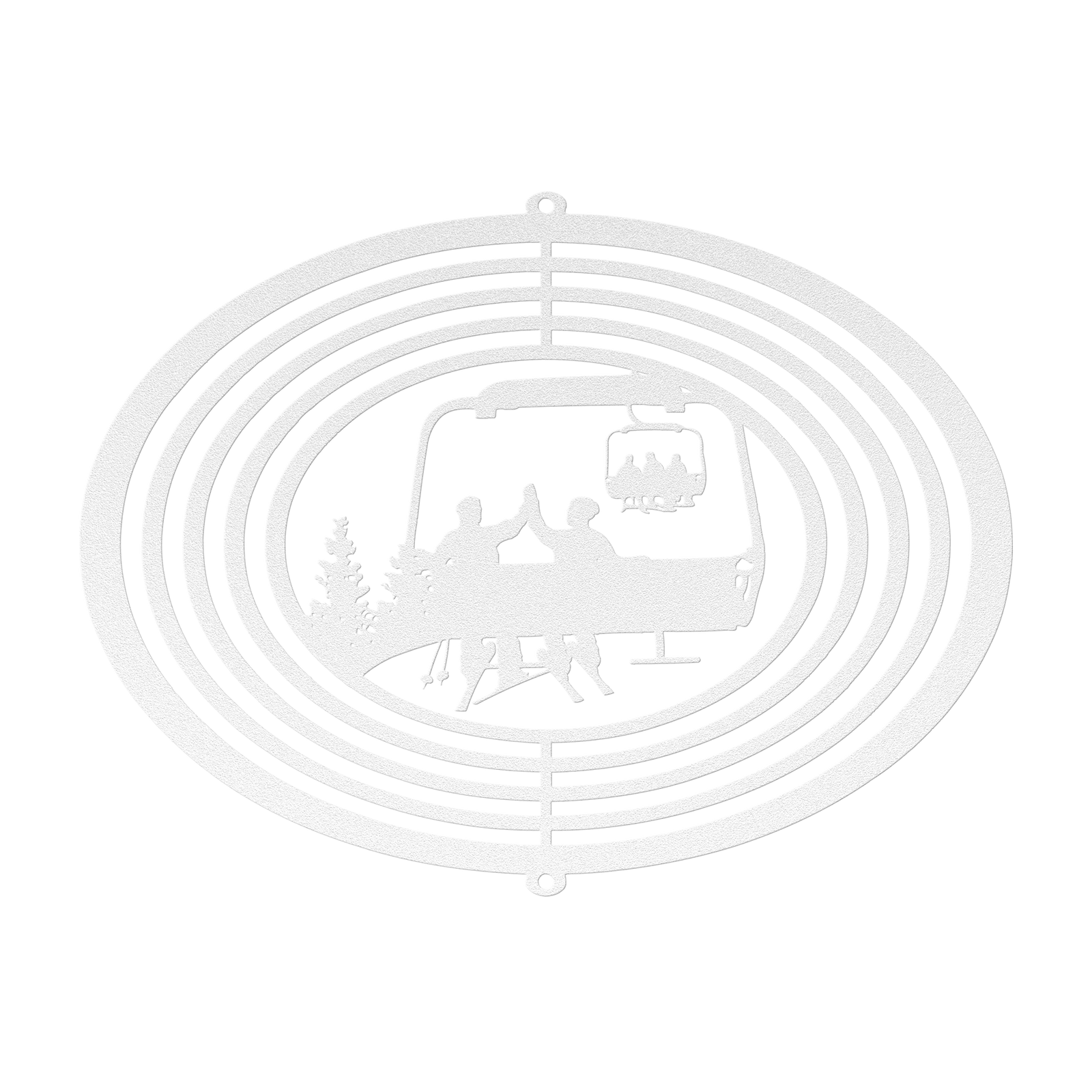 PERSONALIZED WIND SPINNER - 2 SKIING FRIENDS- MADE IN THE USA 🇺🇸