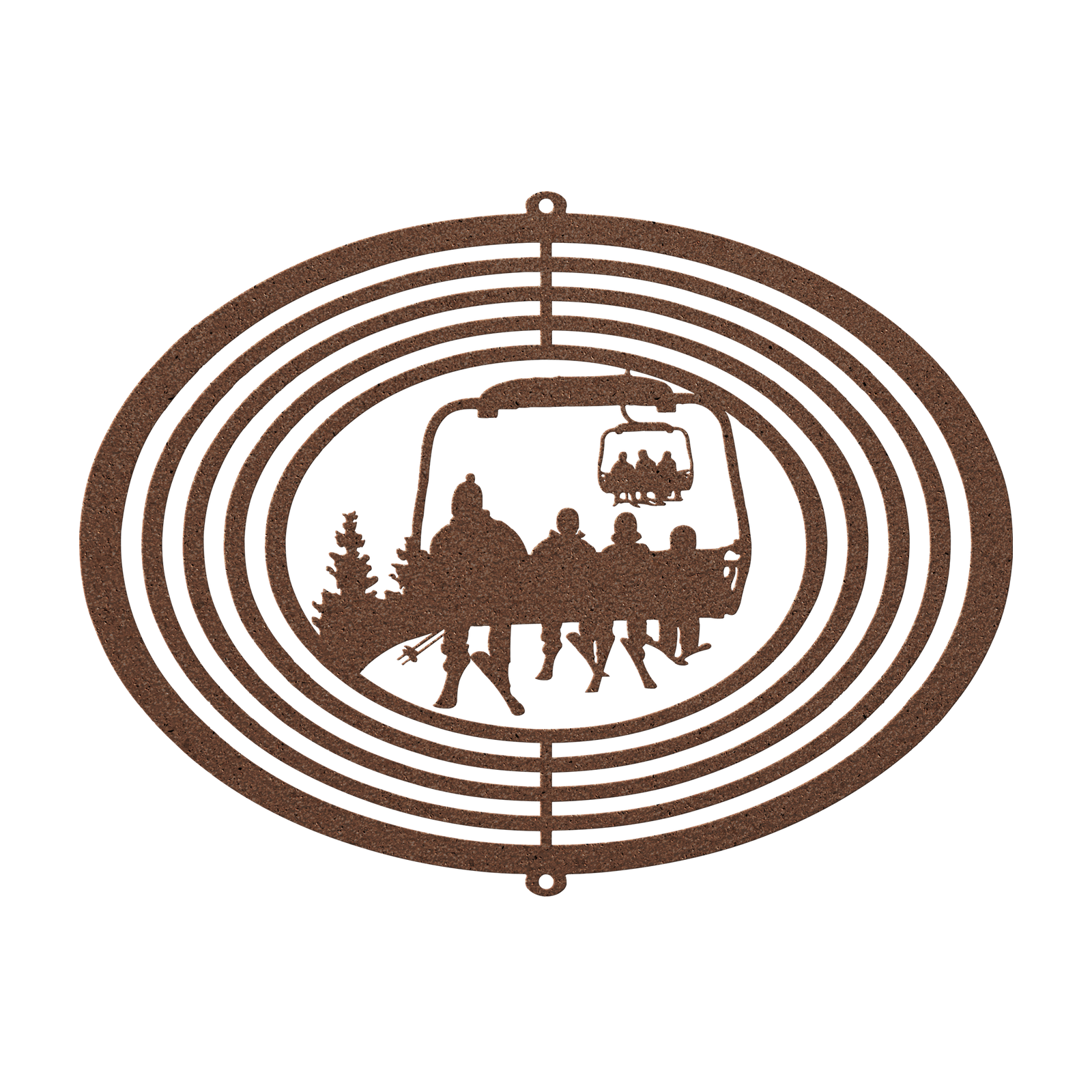 PERSONALIZED WIND SPINNER - 1 SKIING PARENT, 3 SKIING CHILDREN - MADE IN THE USA 🇺🇸