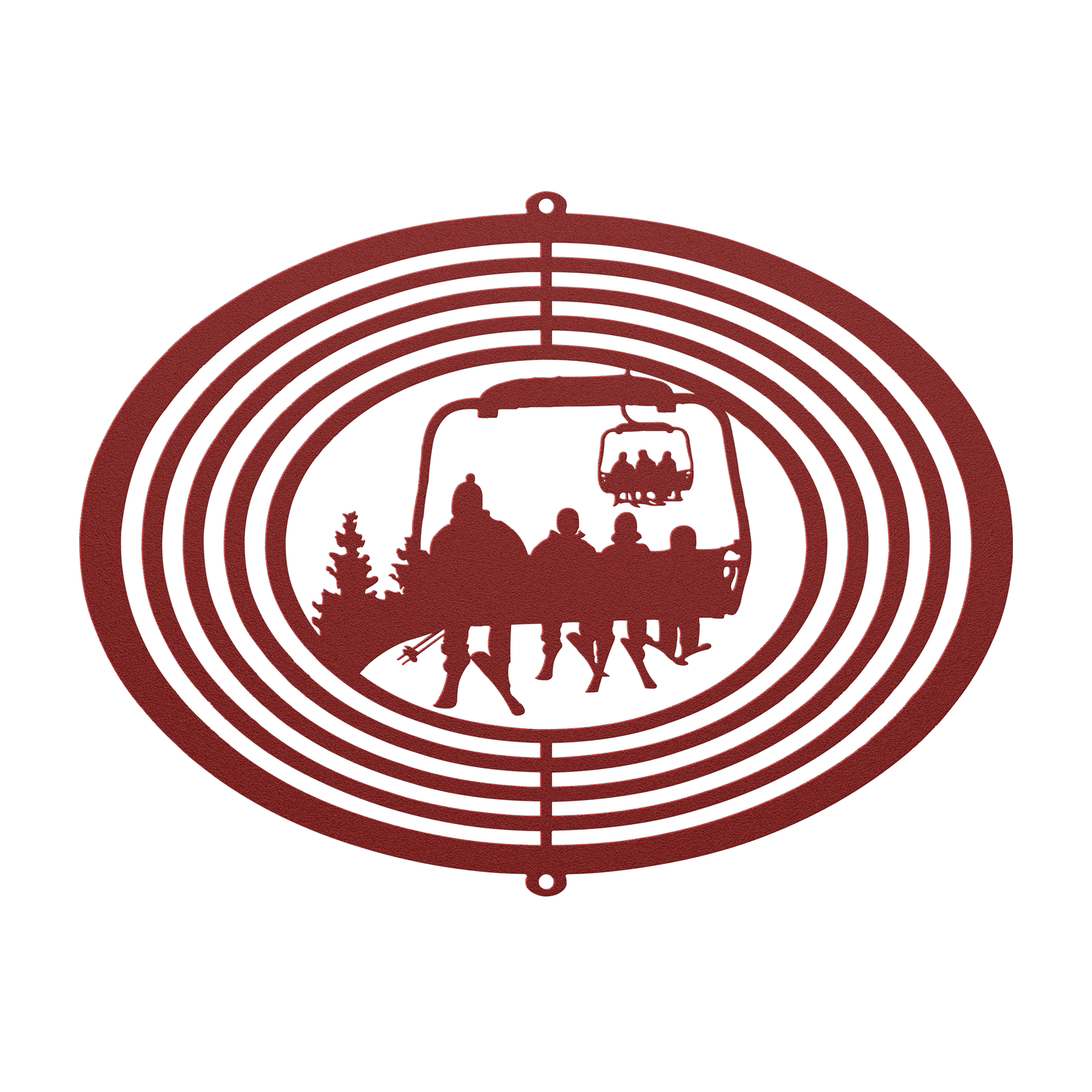 PERSONALIZED WIND SPINNER - 1 SKIING PARENT, 3 SKIING CHILDREN - MADE IN THE USA 🇺🇸