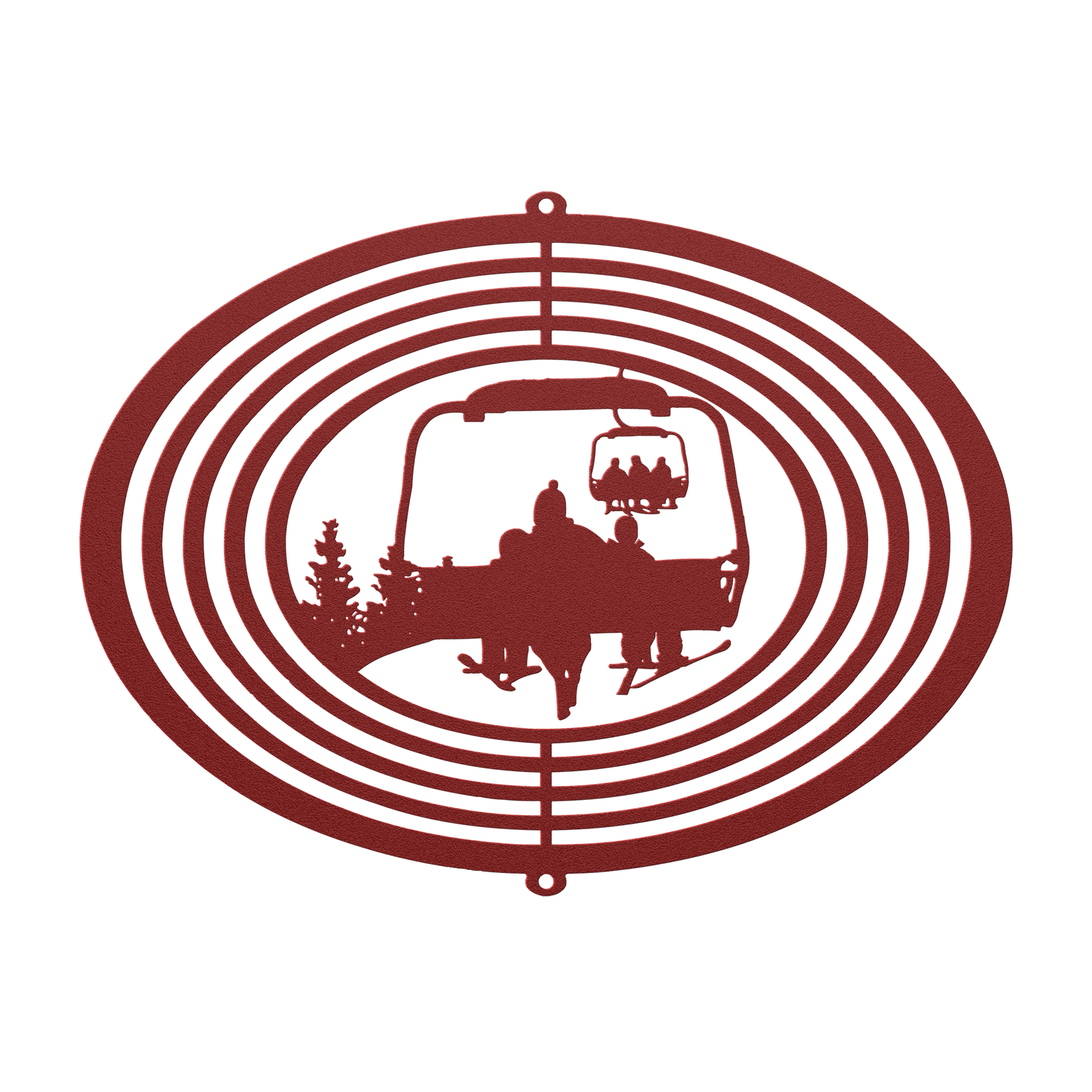 PERSONALIZED WIND SPINNER - SKIING PARENT AND 2 SKIING CHILDREN - MADE IN THE USA 🇺🇸