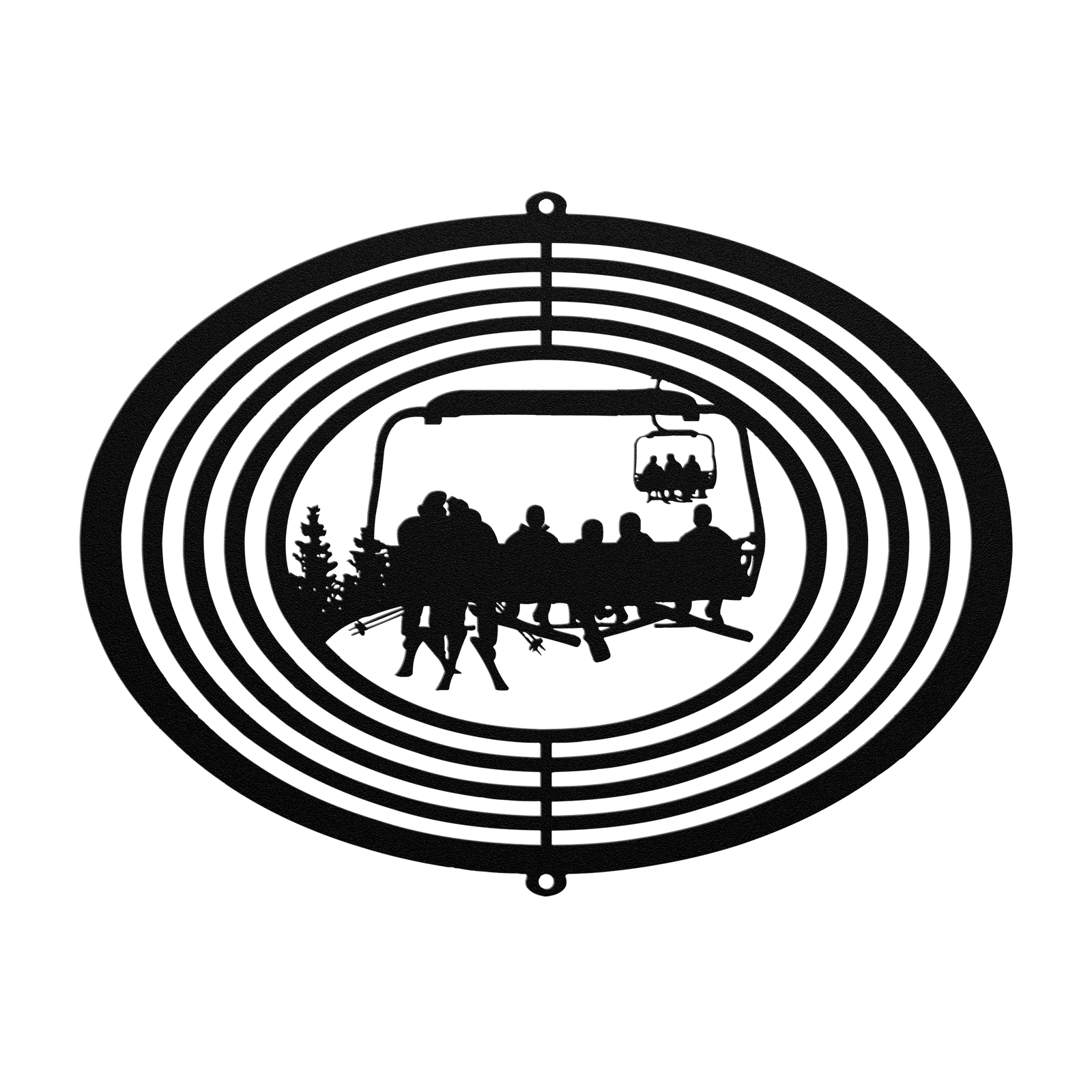 PERSONALIZED WIND SPINNER - SKIING MOM, SKIING DAD, AND 4 SNOWBOARDING Children- MADE IN THE USA 🇺🇸