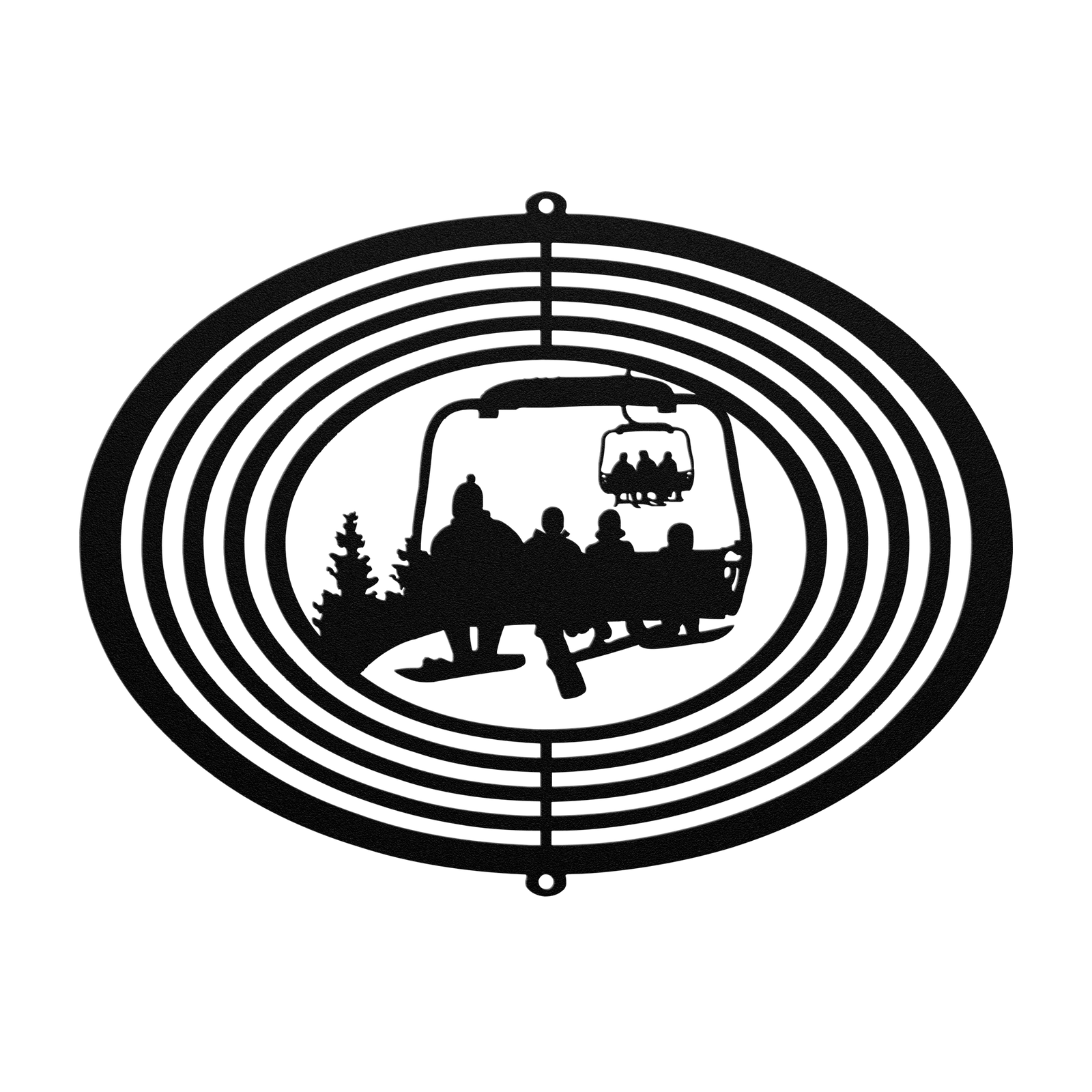 PERSONALIZED WIND SPINNER - 1 SNOWBOARDING PARENT, 3 SNOWBOARDING Children - MADE IN THE USA 🇺🇸