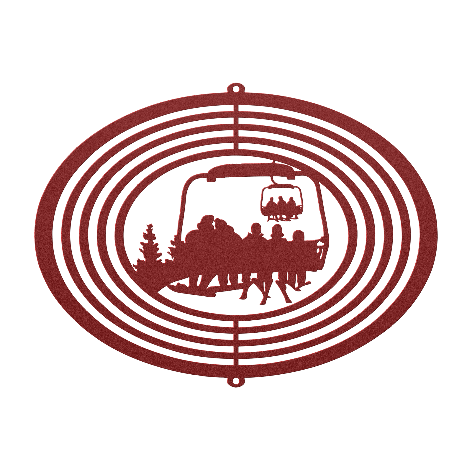 PERSONALIZED WIND SPINNER - SNOWBOARDING MOM, SNOWBOARDING DAD, AND 3 SKIING CHILDREN - MADE IN THE USA 🇺🇸