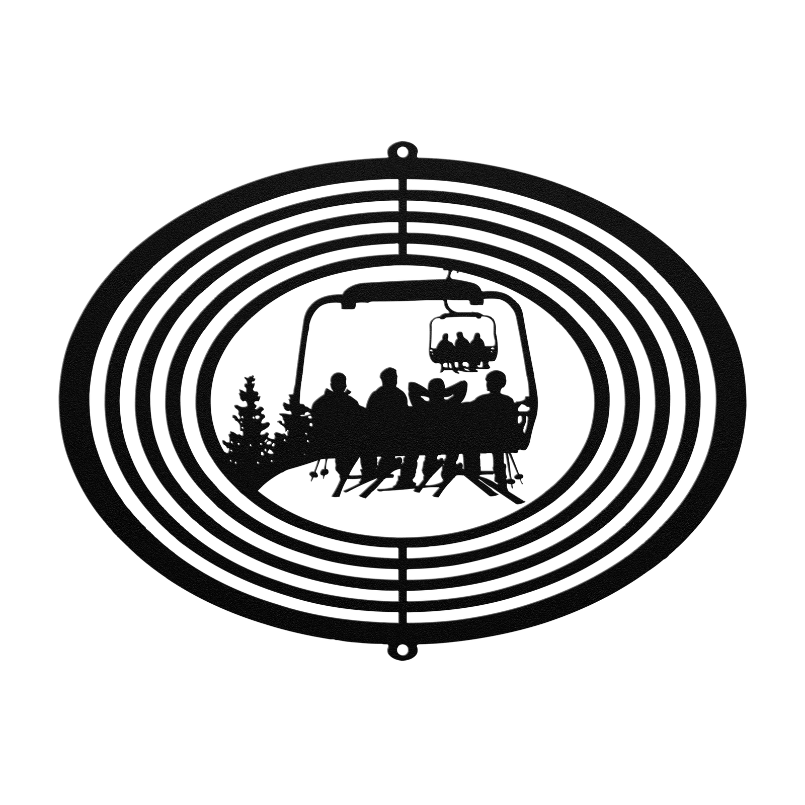 PERSONALIZED WIND SPINNER - 4 SKIING FRIENDS - MADE IN THE USA 🇺🇸