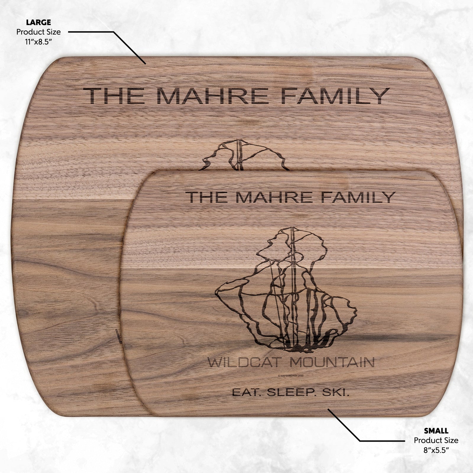 PERSONALIZED Wildcat Mountain, New Hampshire SKI TRAIL MAP CUTTING BOARD