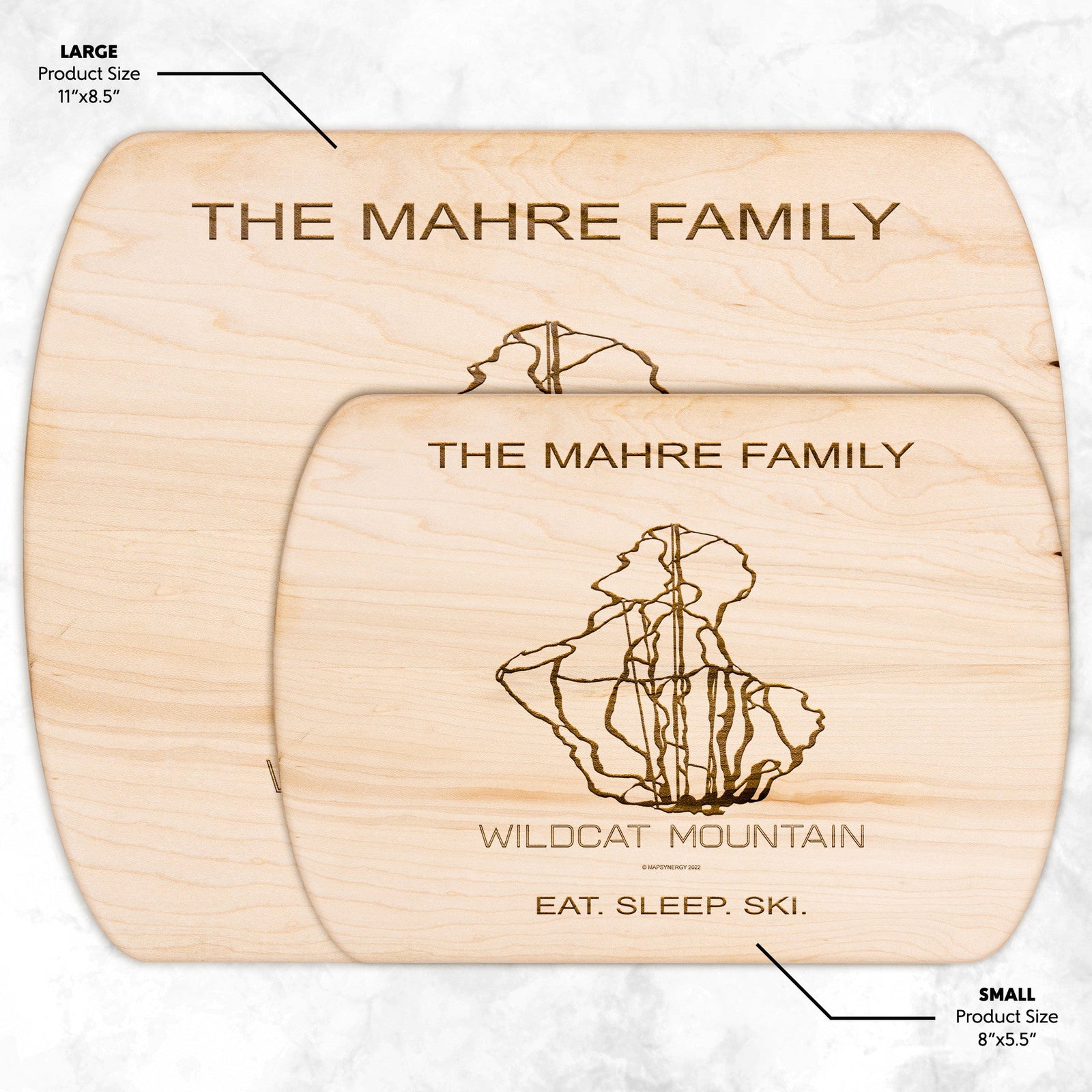 PERSONALIZED Wildcat Mountain, New Hampshire SKI TRAIL MAP CUTTING BOARD