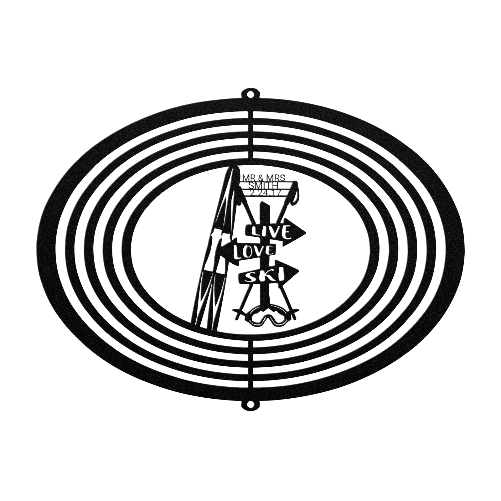 PERSONALIZED WIND SPINNER - Live Love Ski - Made in the USA 🇺🇸