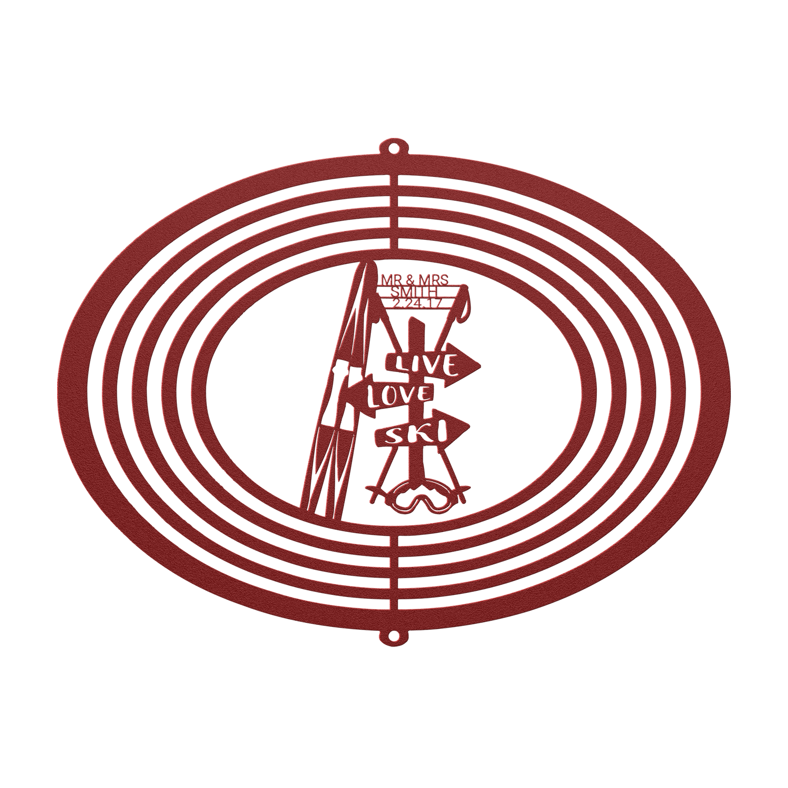 PERSONALIZED WIND SPINNER - Live Love Ski - Made in the USA 🇺🇸