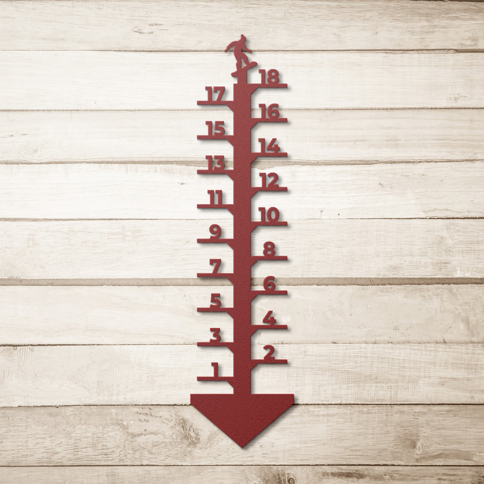 Snowboard Metal Art Snow Gauge