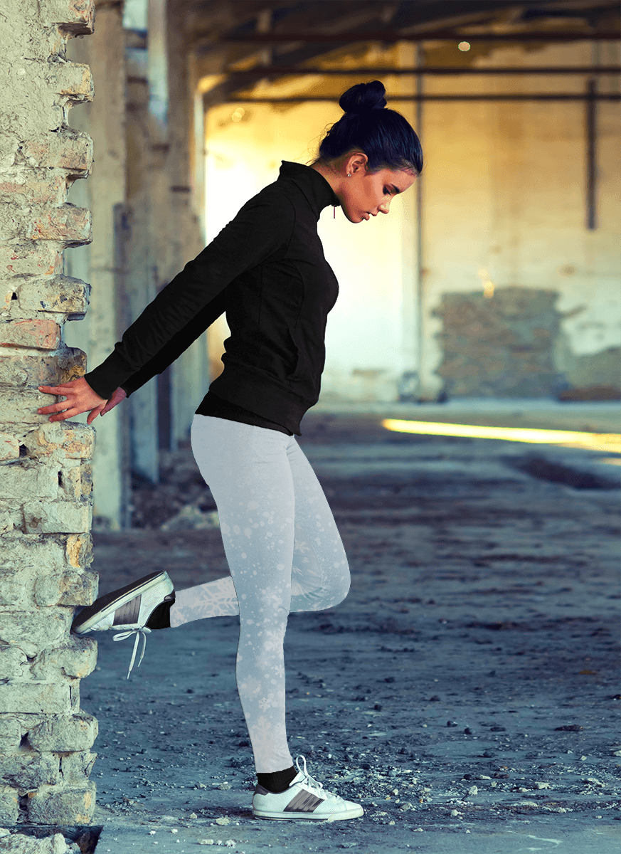 Blue and White Snow Leggings - Powderaddicts