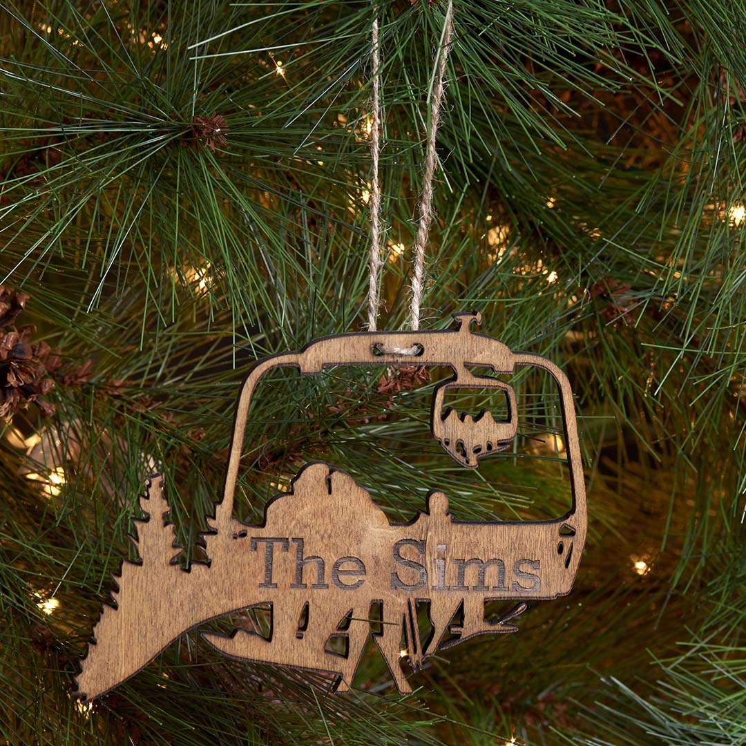 PERSONALIZED Chairlift Ski & Snowboard Family Christmas Ornament (๐บ๐ธ Made In The USA) - Powderaddicts