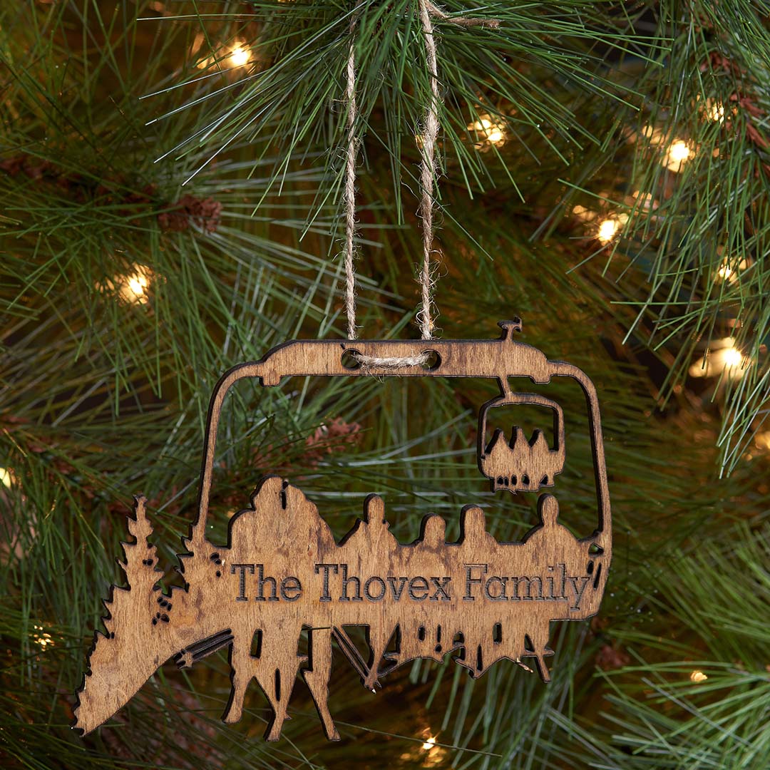 PERSONALIZED Chairlift Ski Family Christmas Ornament (🇺🇸 Made In The USA) - Powderaddicts