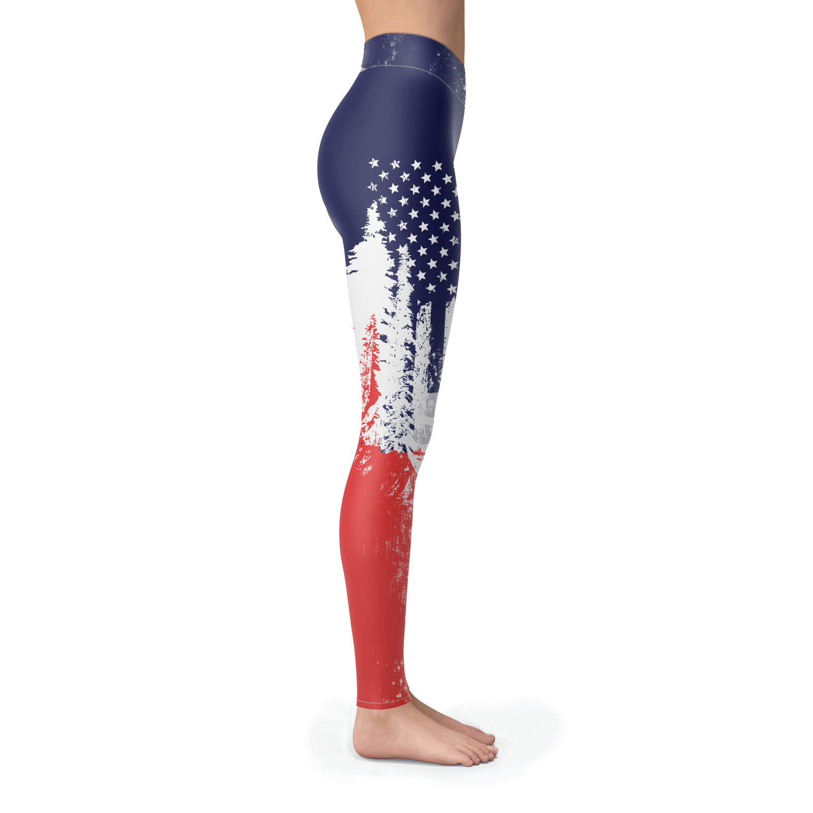 USA Ski Flag Red Leggings - Powderaddicts