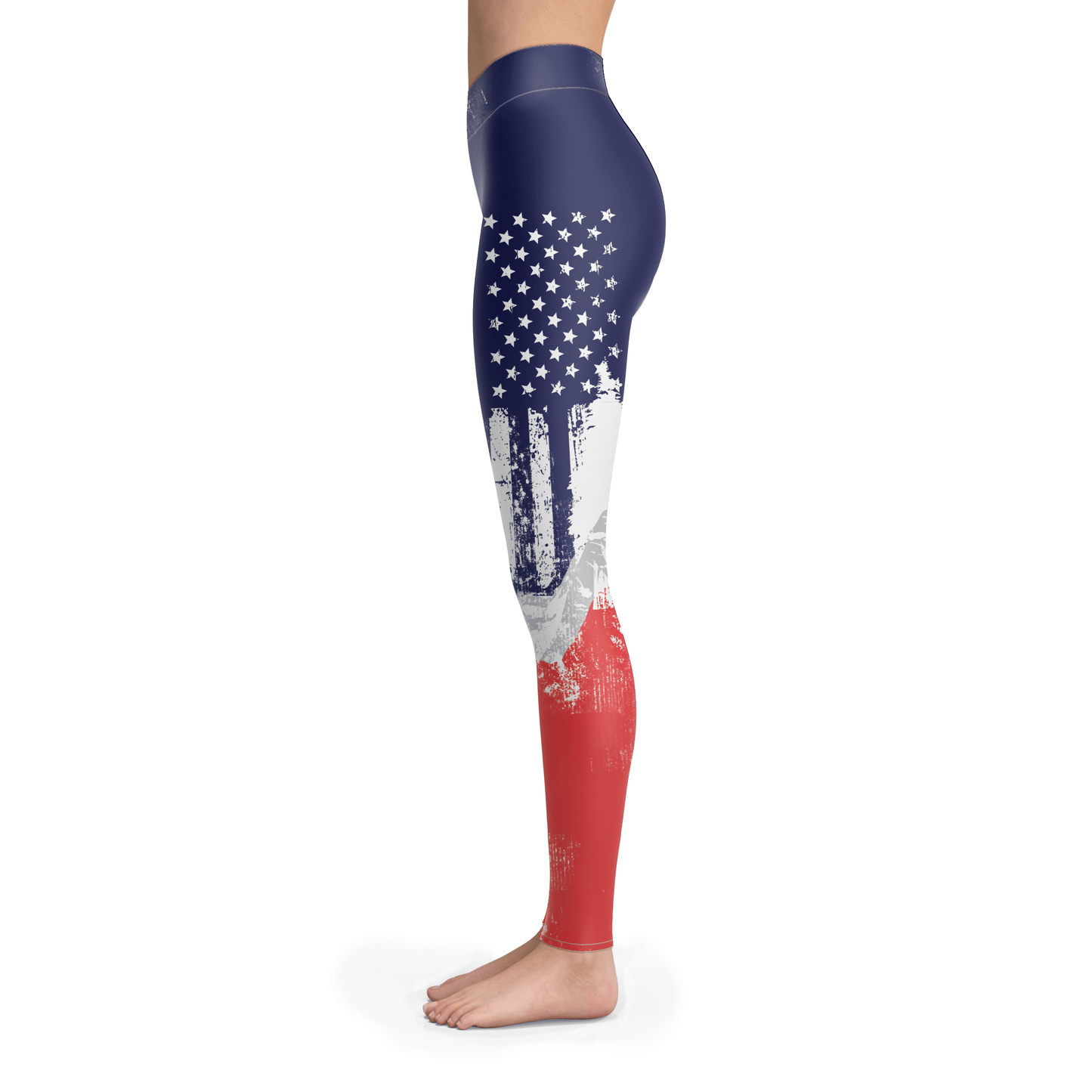 USA Snowboard Flag Red Leggings - Powderaddicts