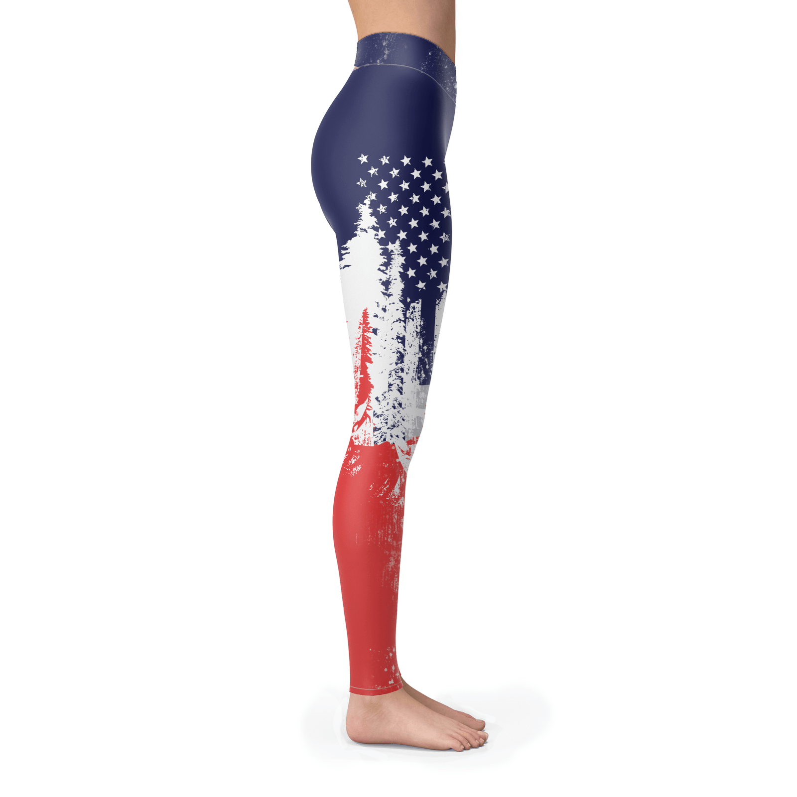 USA Snowboard Flag Red Leggings - Powderaddicts