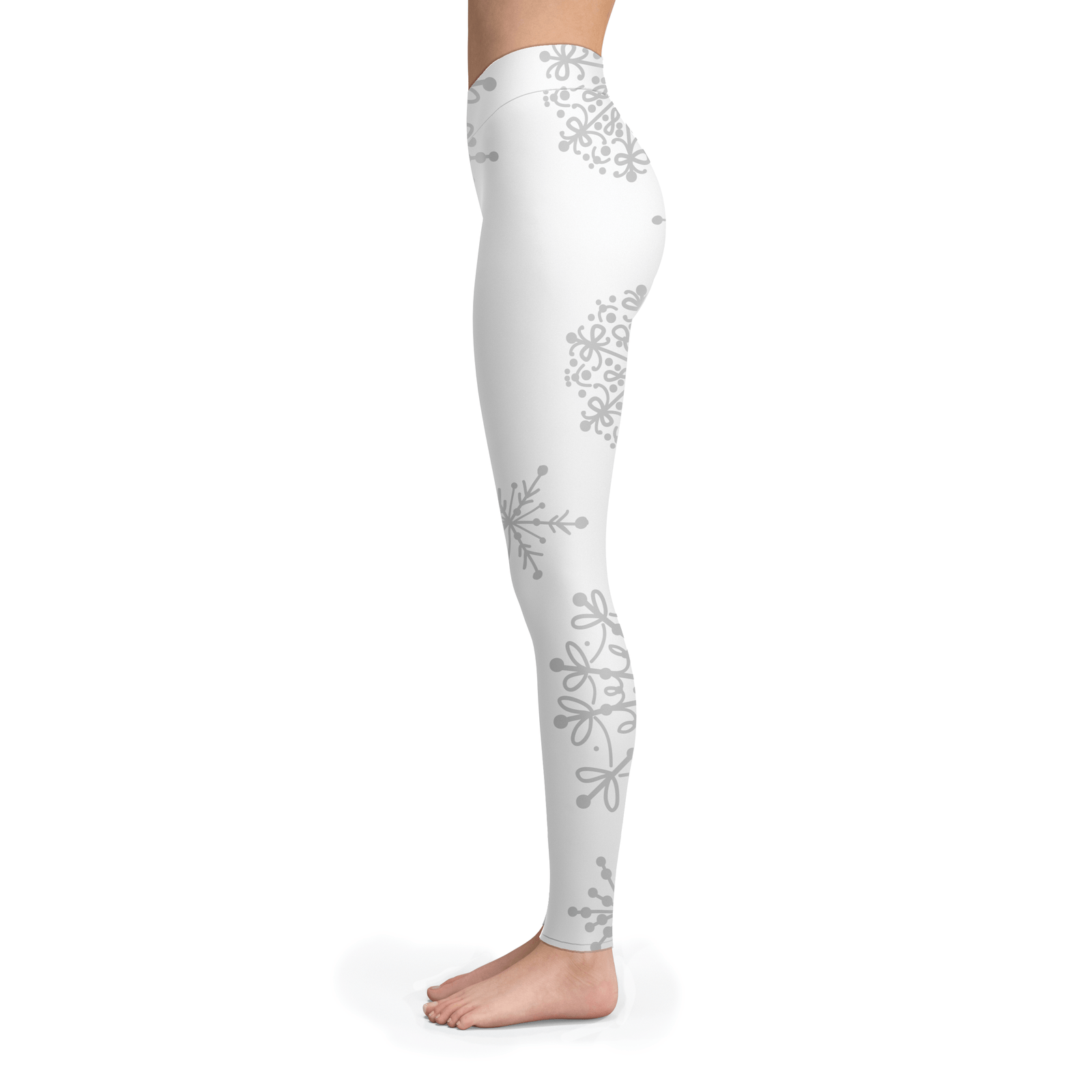 White and Gray Snow Leggings - Powderaddicts
