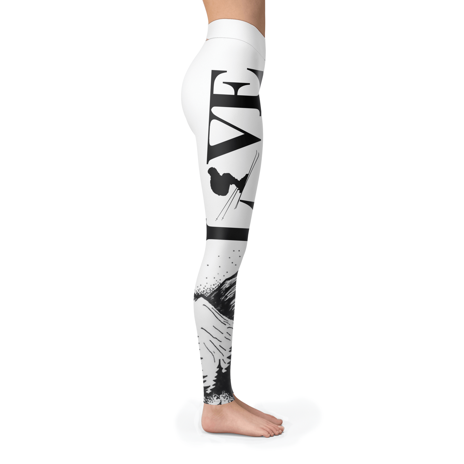 Love Ski All White Leggings - Powderaddicts