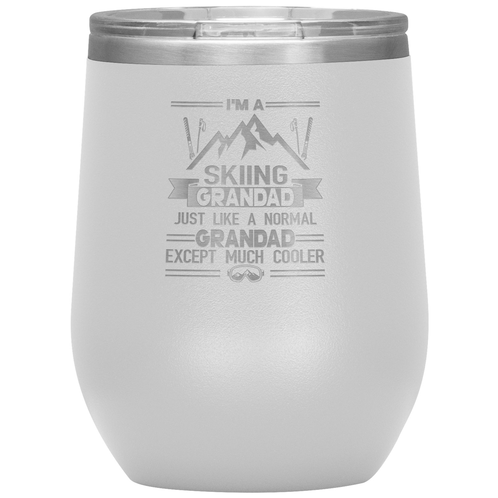I'm A Skiing Grandad Wine 12oz Tumbler - Powderaddicts
