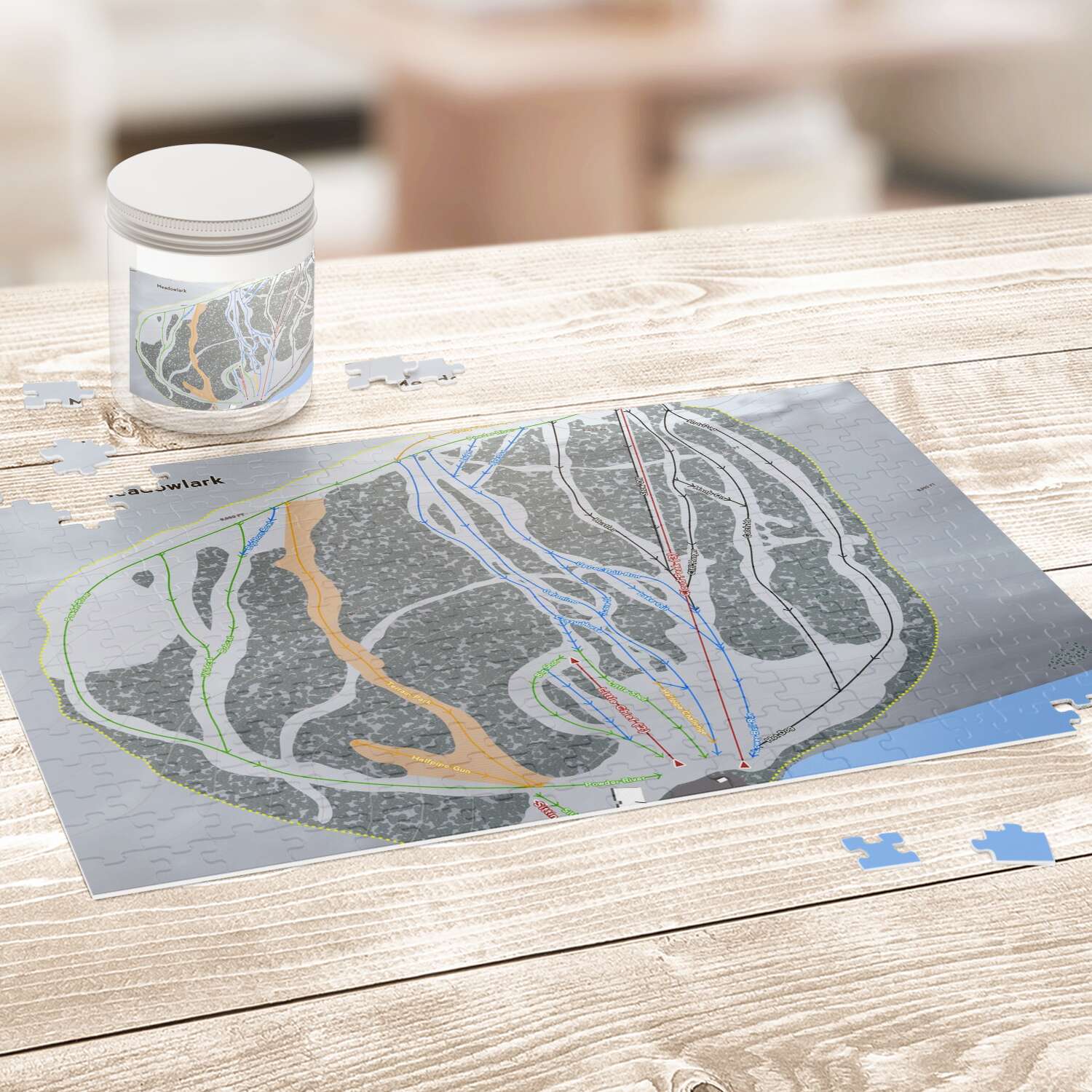 Meadowlark Wyoming Ski Trail Map Puzzle - Powderaddicts