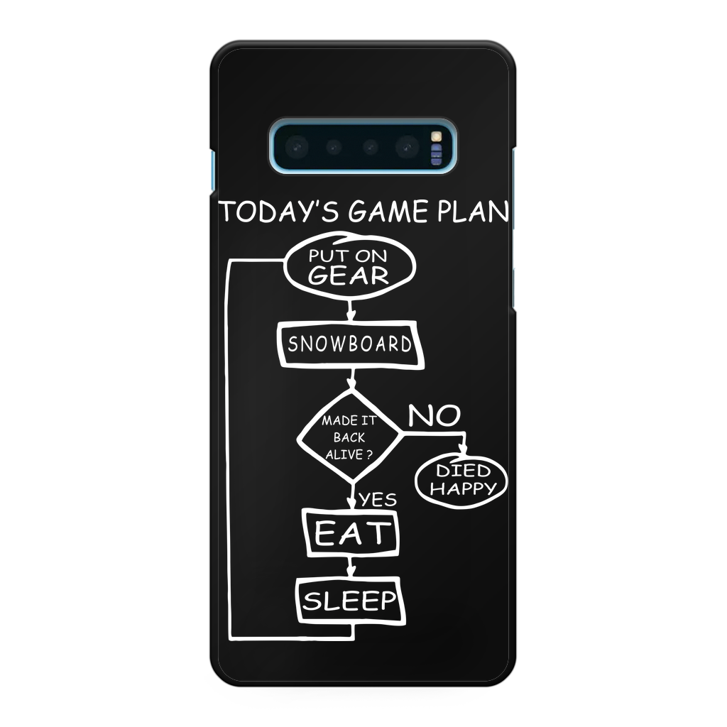 Today's Gameplan - Snowboarding Back Printed Black Hard Phone Case - Powderaddicts
